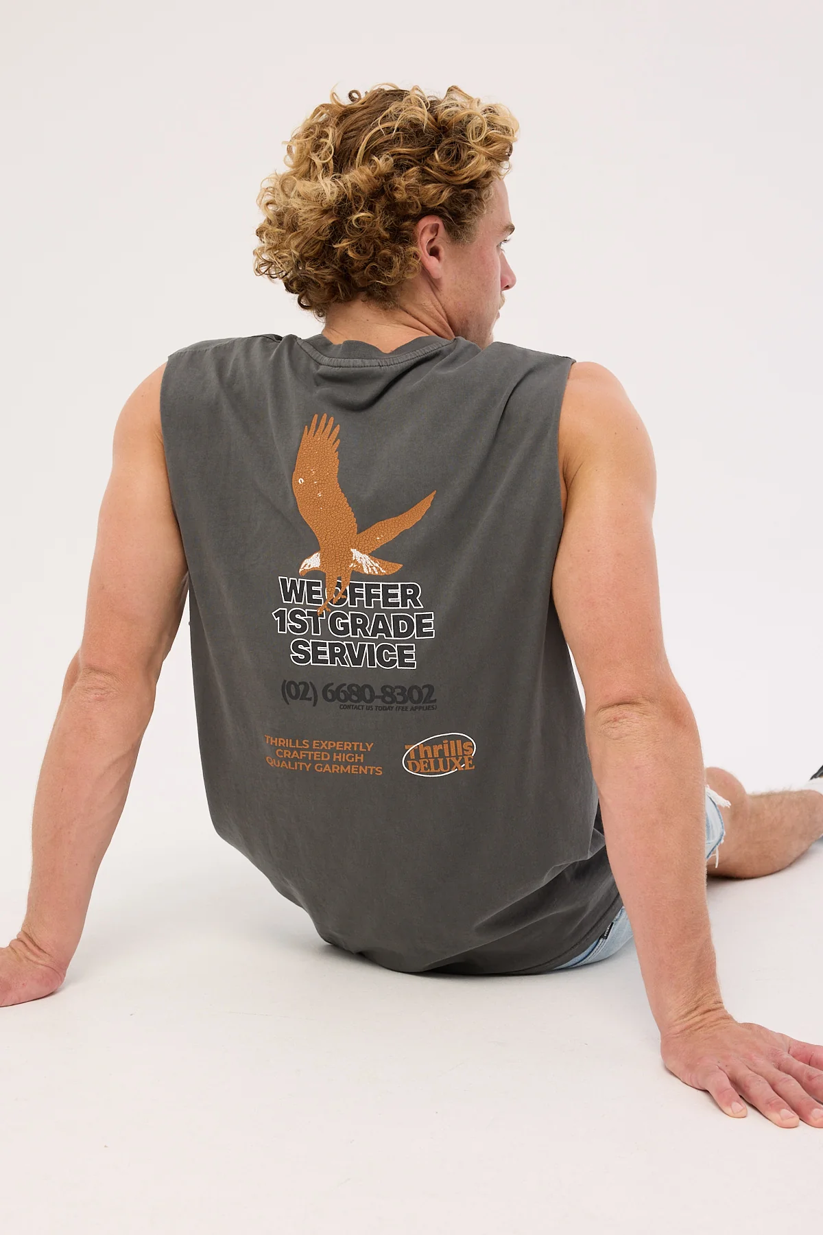 Thrills 1st Grade Service Merch Fit Muscle Tee Merch Black