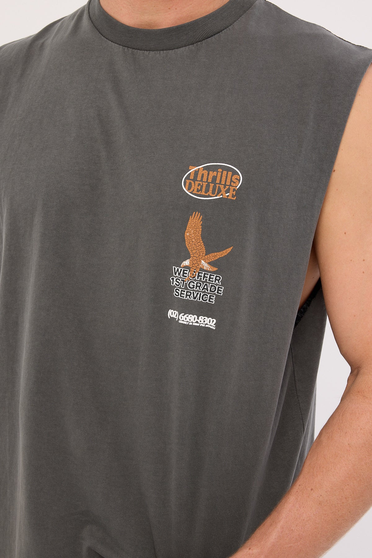 Thrills 1st Grade Service Merch Fit Muscle Tee Merch Black - Image 6