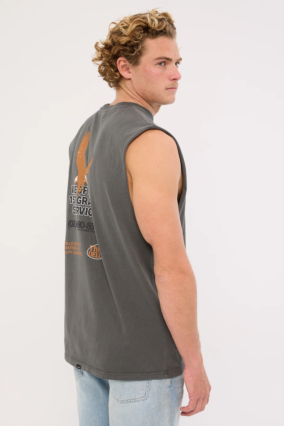Thrills 1st Grade Service Merch Fit Muscle Tee Merch Black - Image 7