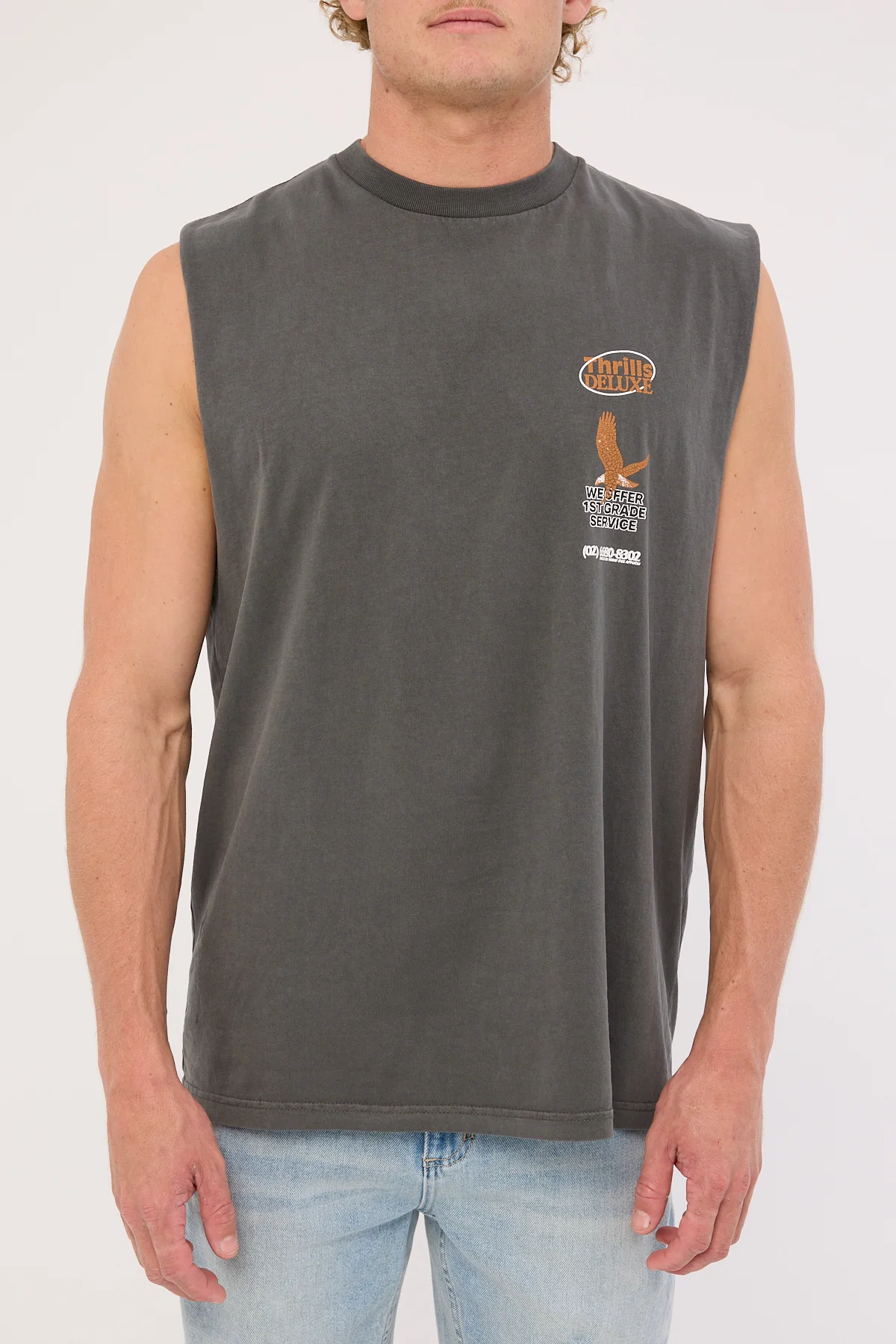 Thrills 1st Grade Service Merch Fit Muscle Tee Merch Black - Image 8