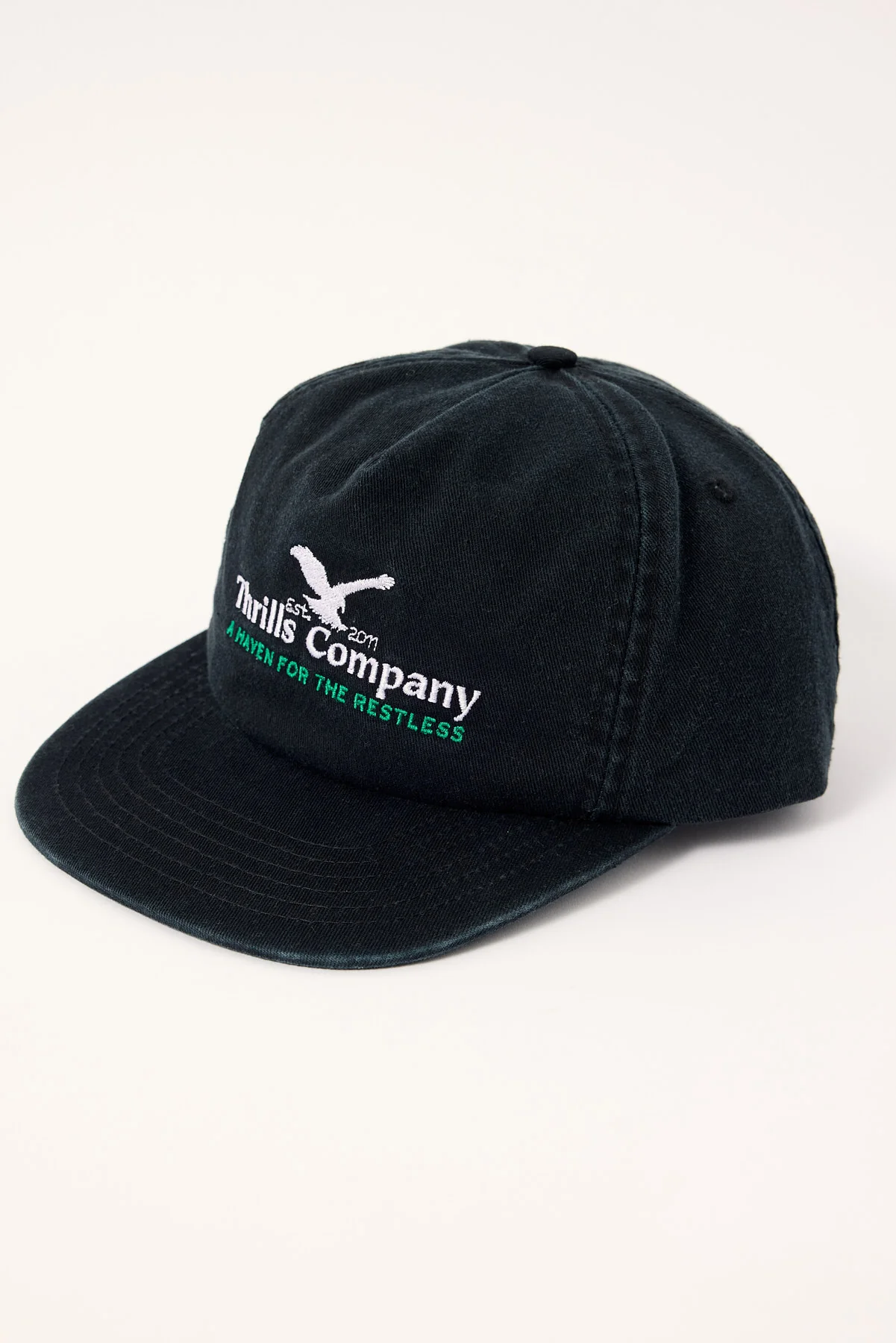 Thrills A Haven for the Restless 5 Panel Cap Merch Black - Image 3