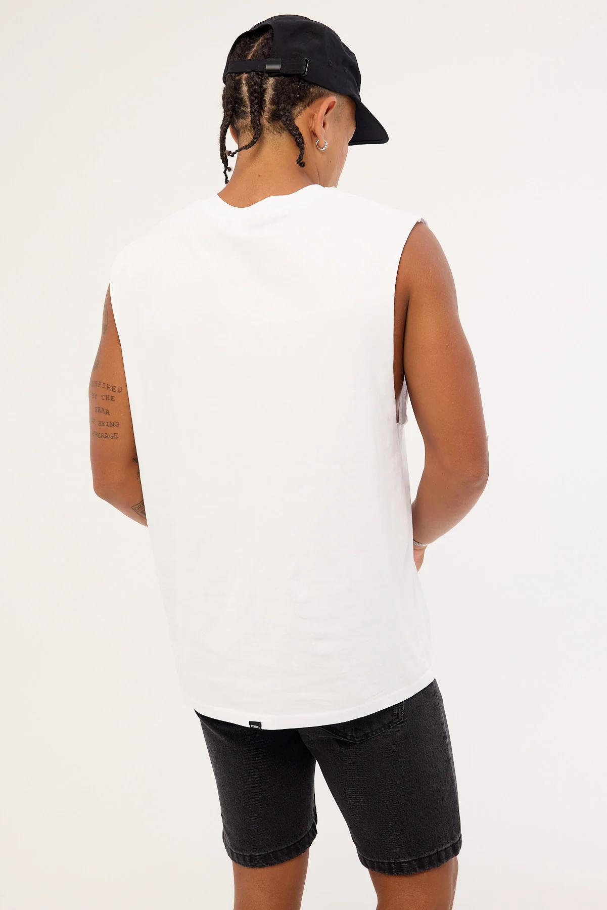 Thrills A Haven For The Restless Merch Fit Muscle Tee Merch White - Image 4