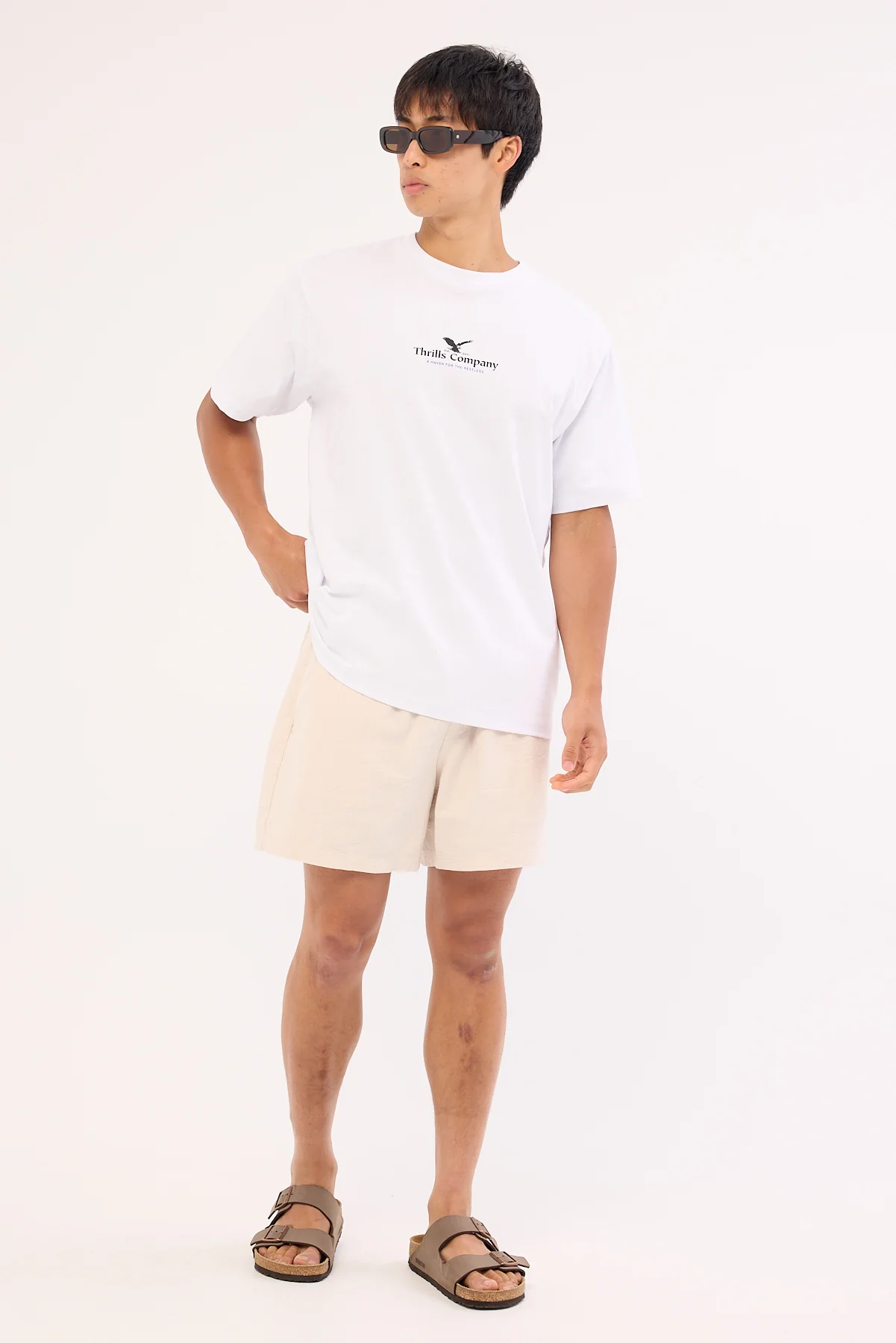 Thrills A Haven For The Restless Merch Fit Tee White - Image 2