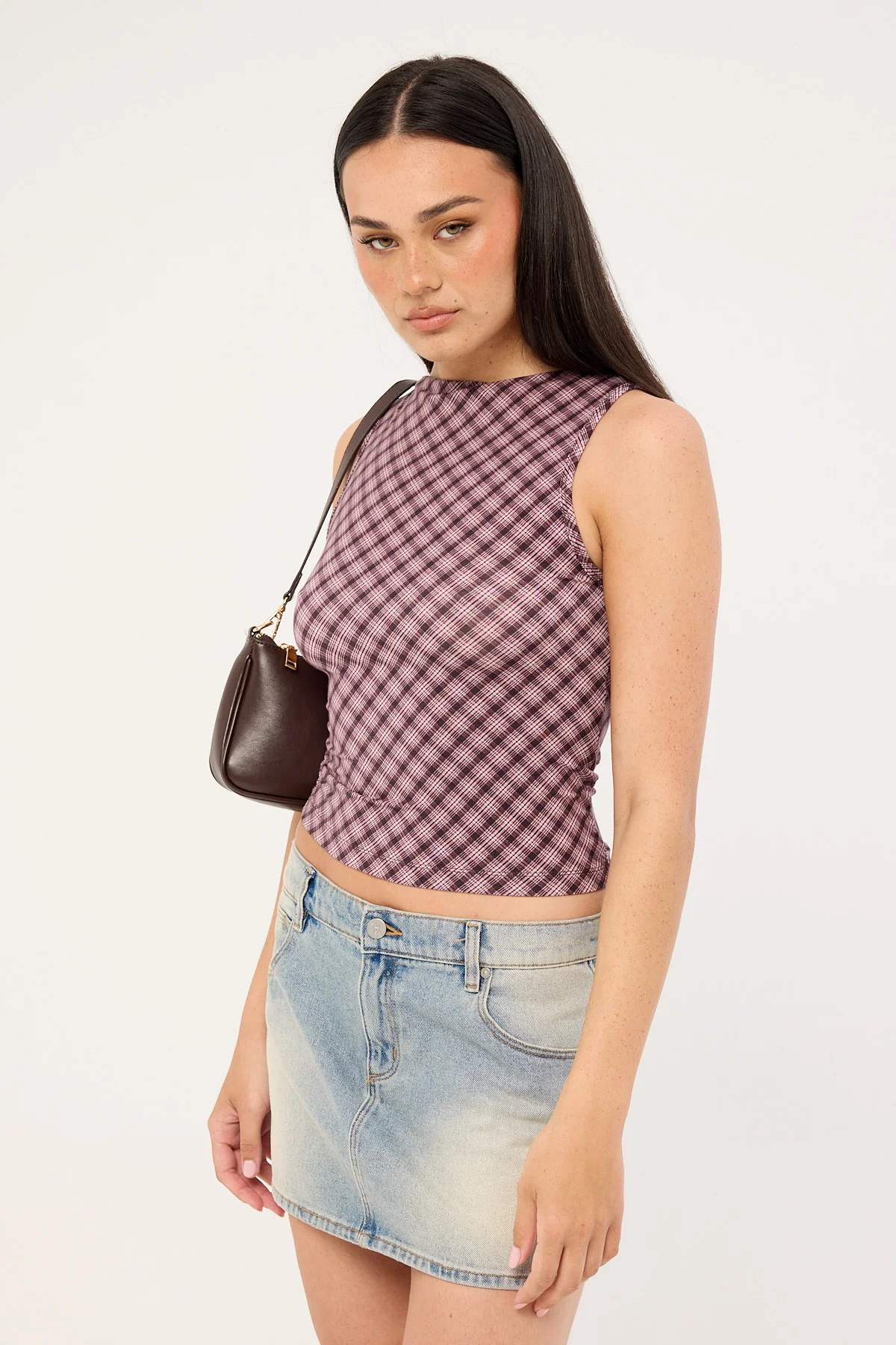 Thrills Adorned Check Tank Coffee - Image 4
