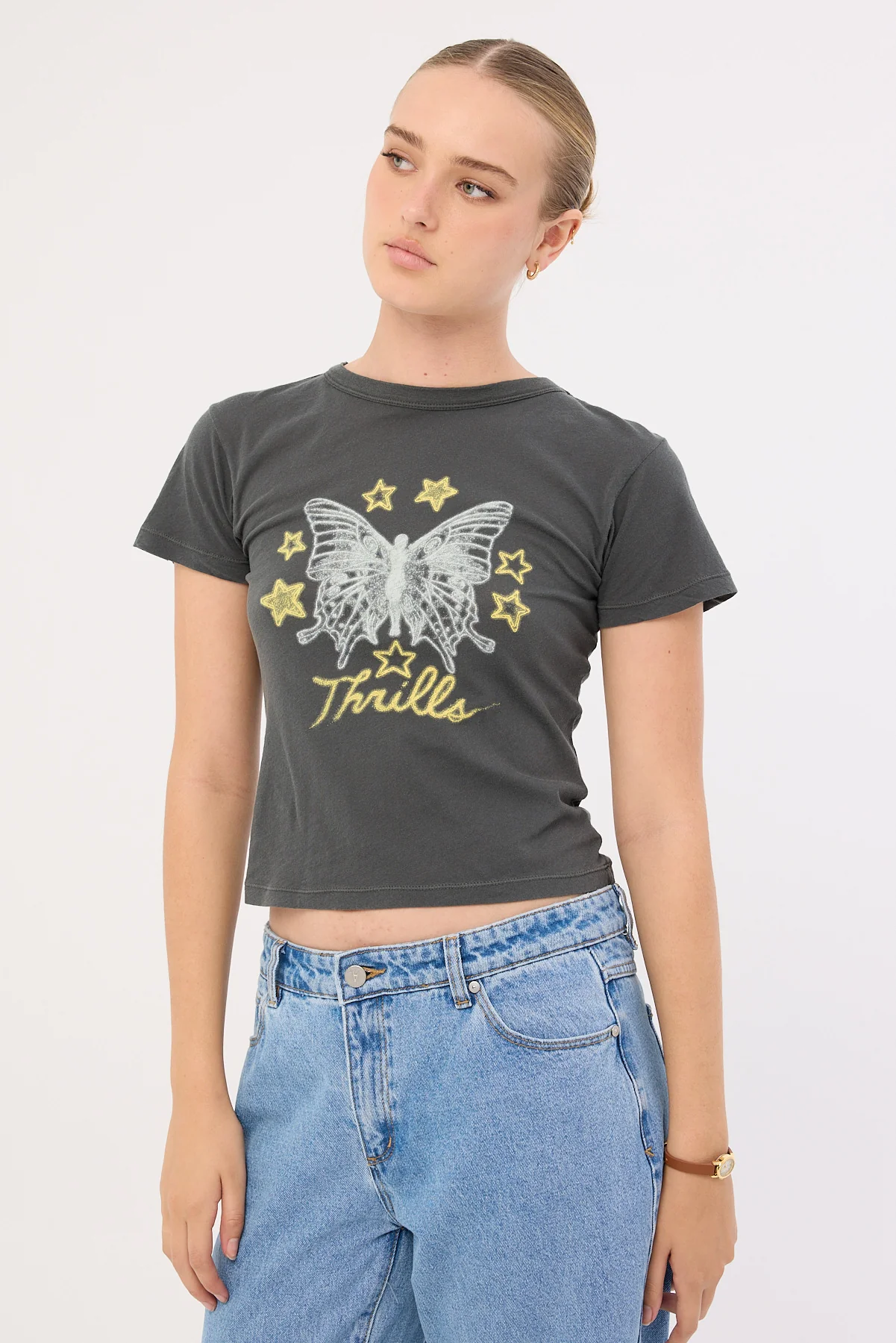 Thrills Angel Star Boy Tee Merch Black