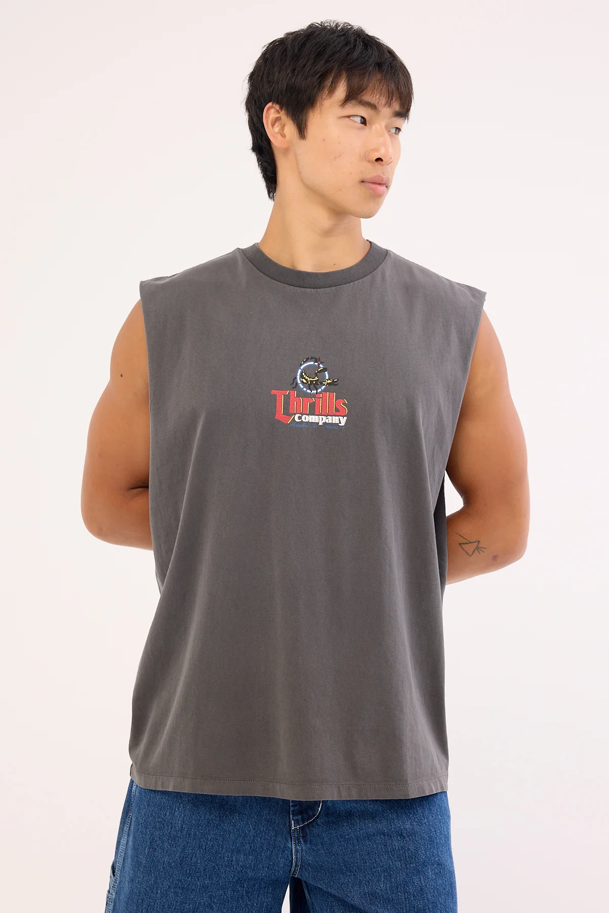 Thrills Banquet Merch Fit Muscle Tee Merch Black - Image 2