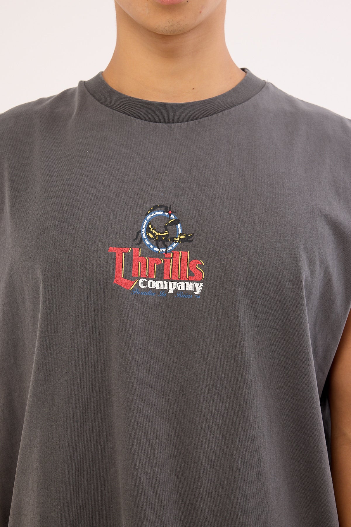 Thrills Banquet Merch Fit Muscle Tee Merch Black - Image 5