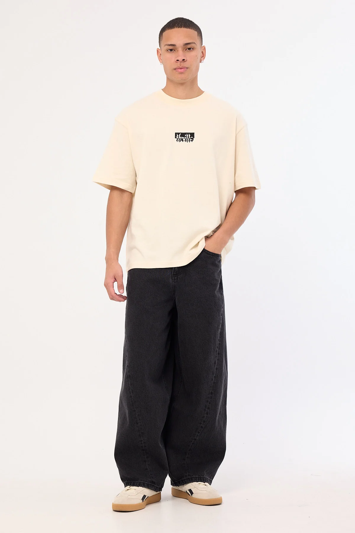 Thrills Barrel Leg Denim Jean Aged Black