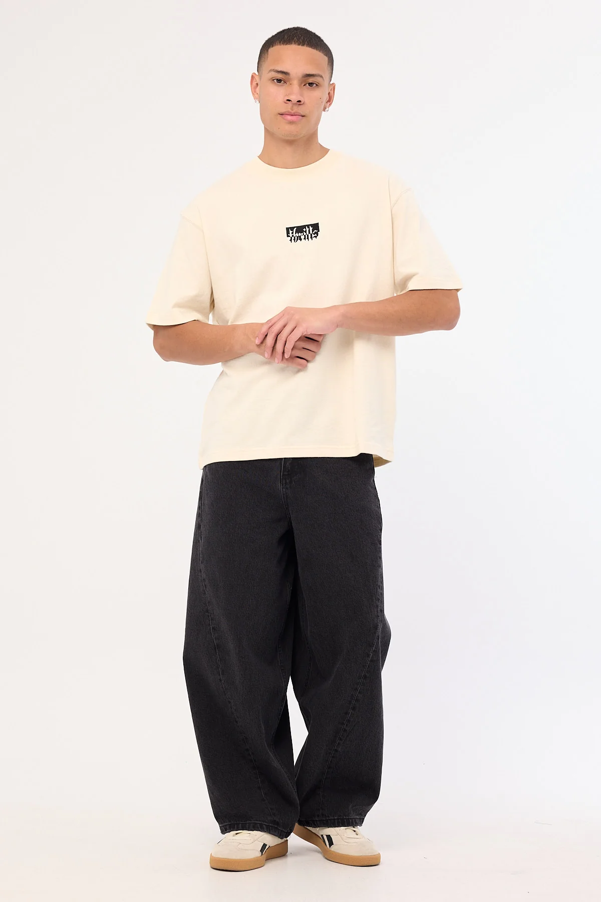 Thrills Barrel Leg Denim Jean Aged Black - Image 2