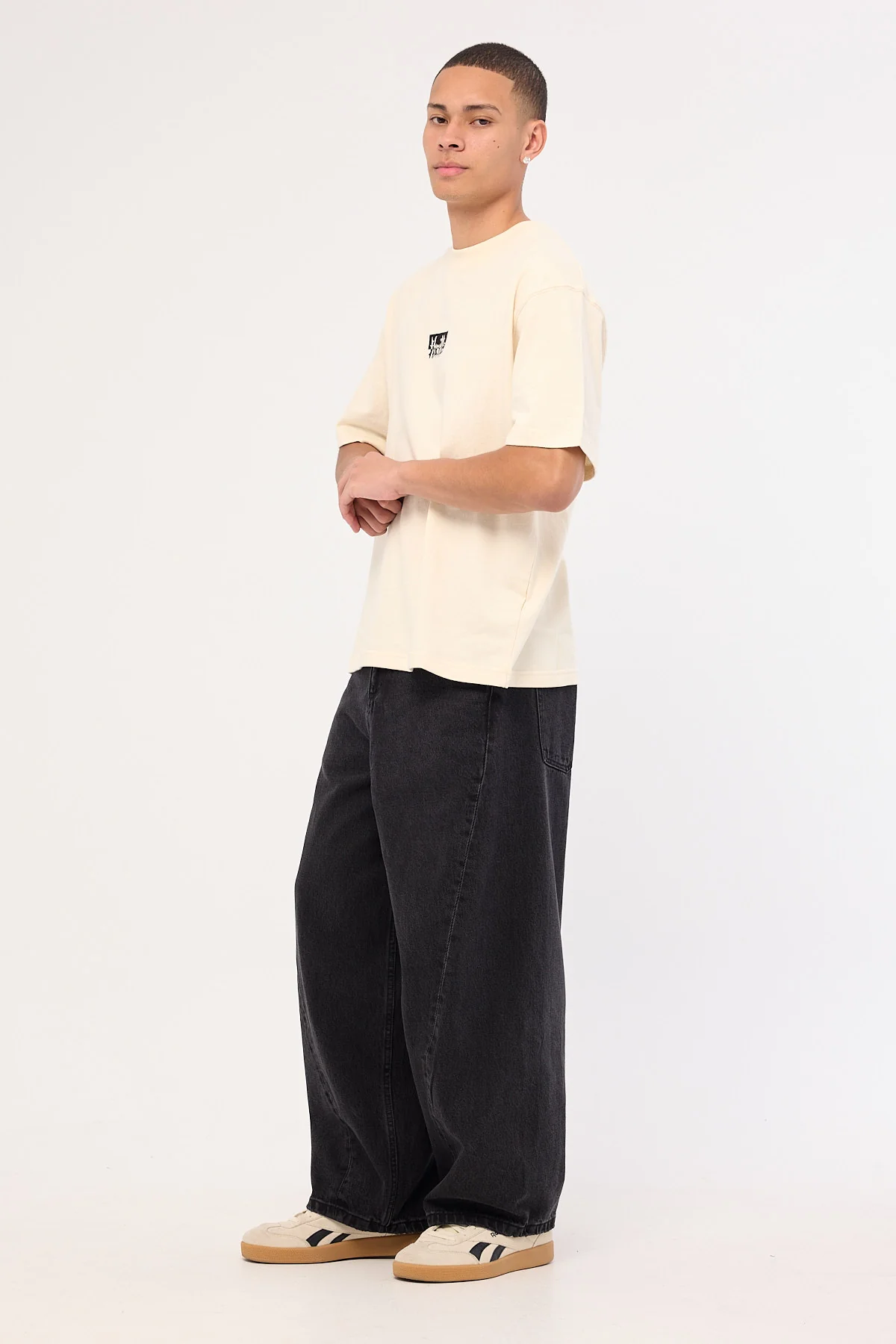 Thrills Barrel Leg Denim Jean Aged Black - Image 4