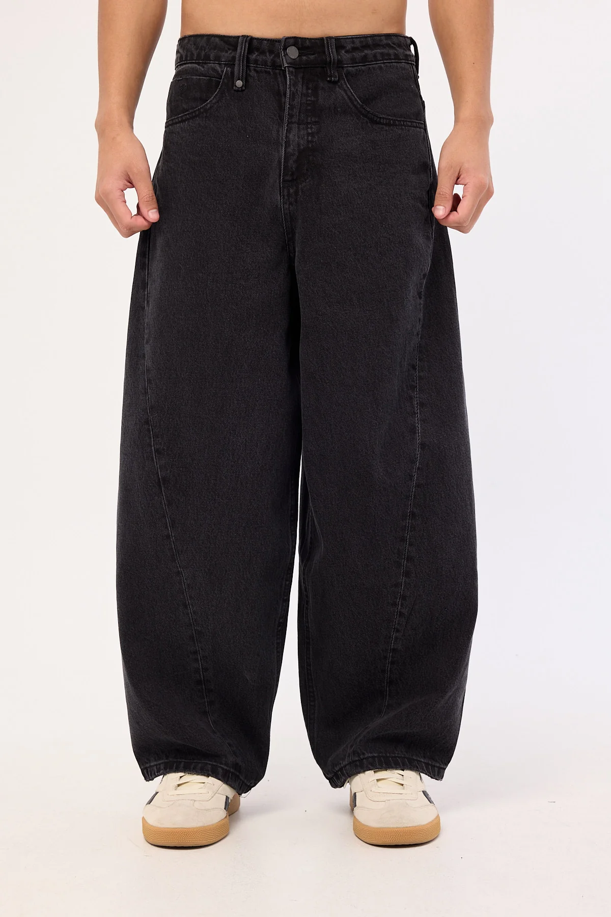 Thrills Barrel Leg Denim Jean Aged Black - Image 8