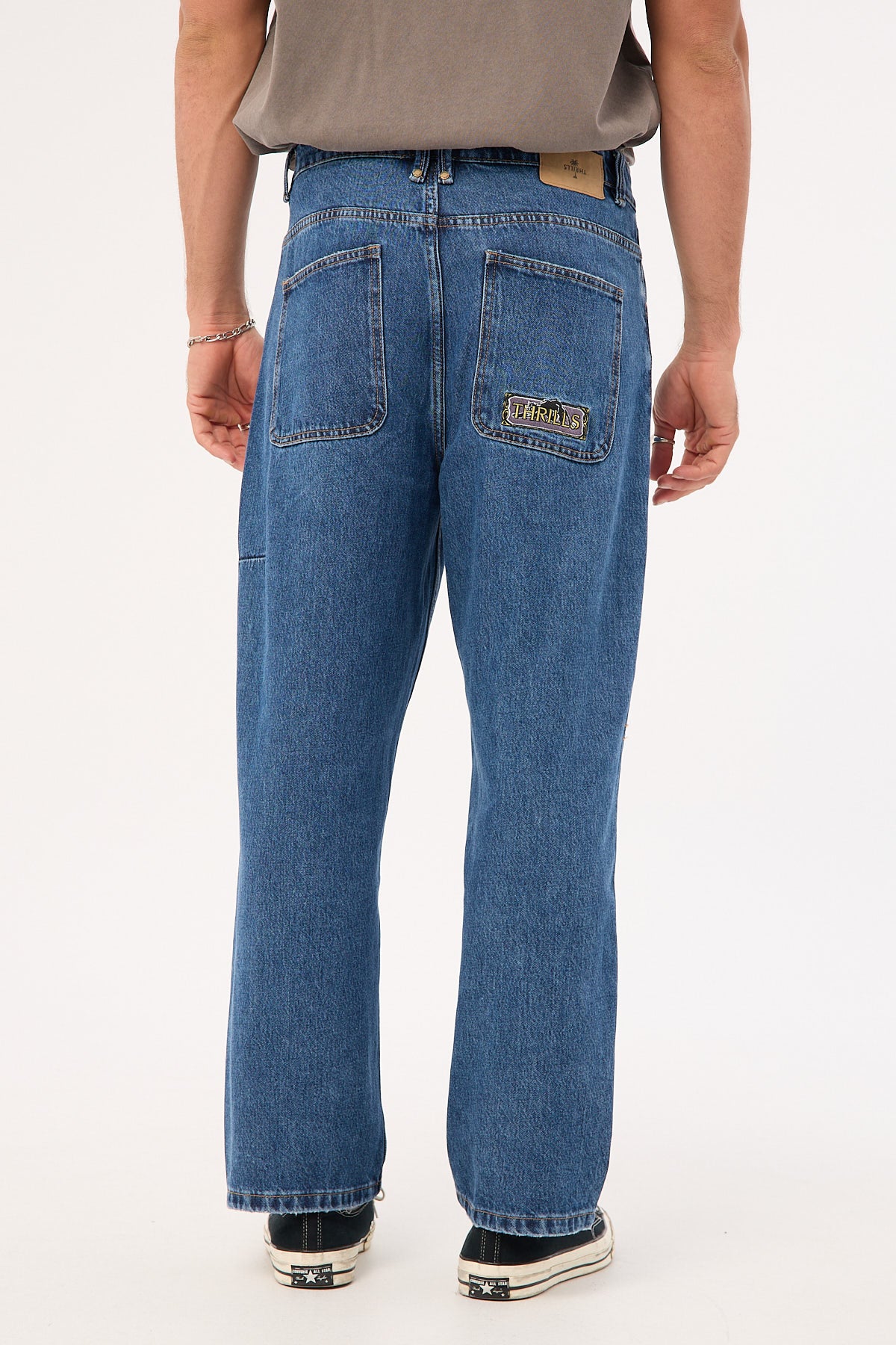 Thrills Behind It All Big Slacker Denim Jean Rinsed Blues - Image 6