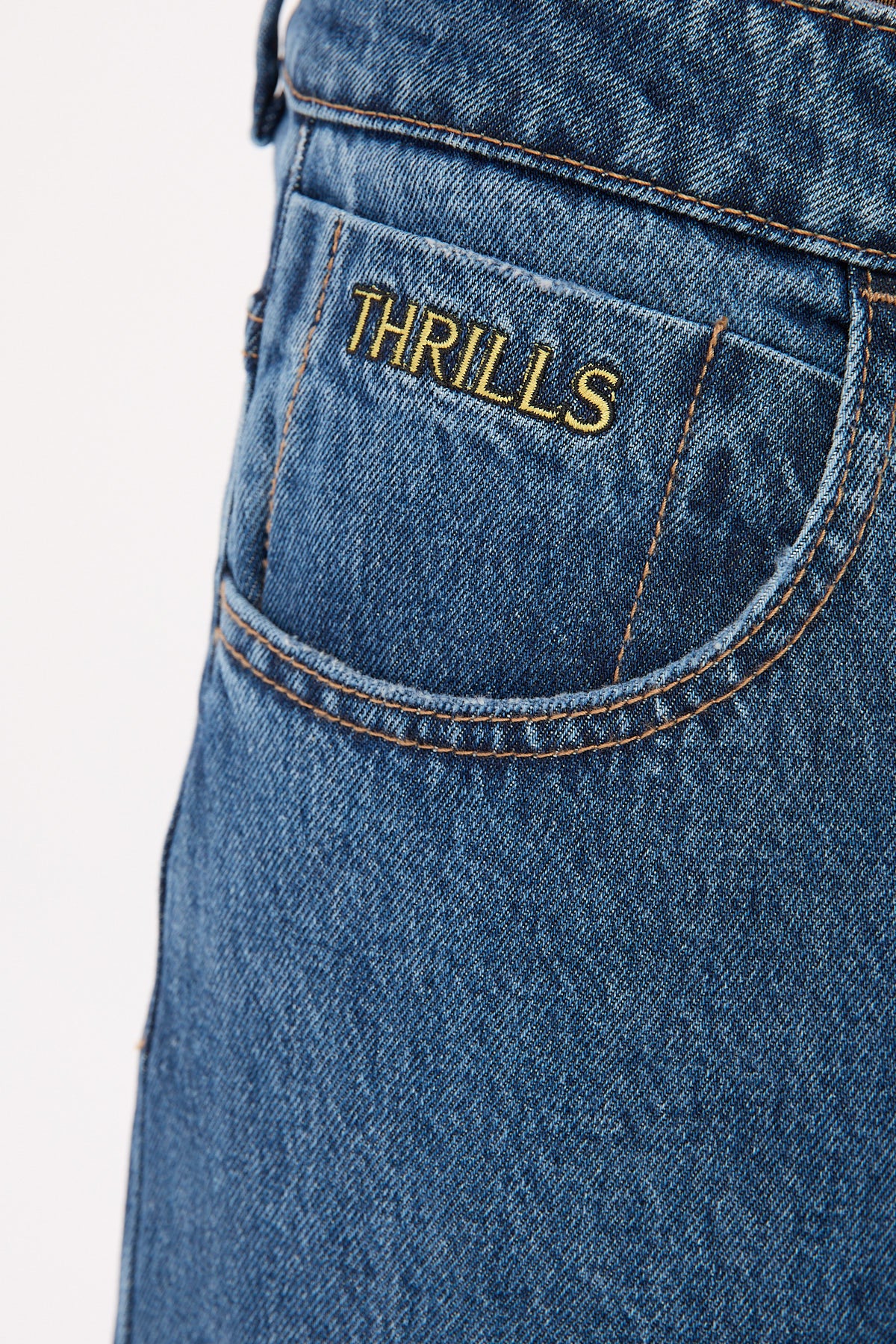 Thrills Behind It All Big Slacker Denim Jean Rinsed Blues - Image 8