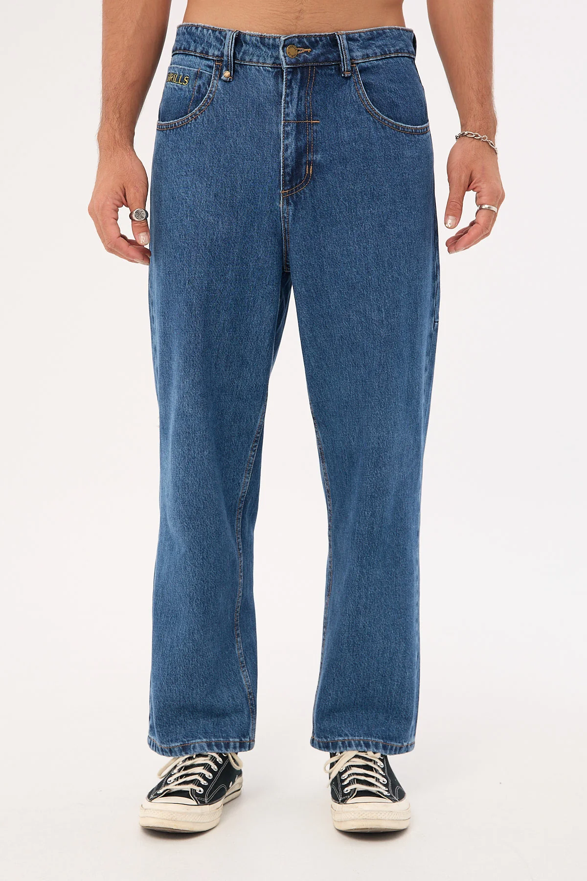 Thrills Behind It All Big Slacker Denim Jean Rinsed Blues - Image 9