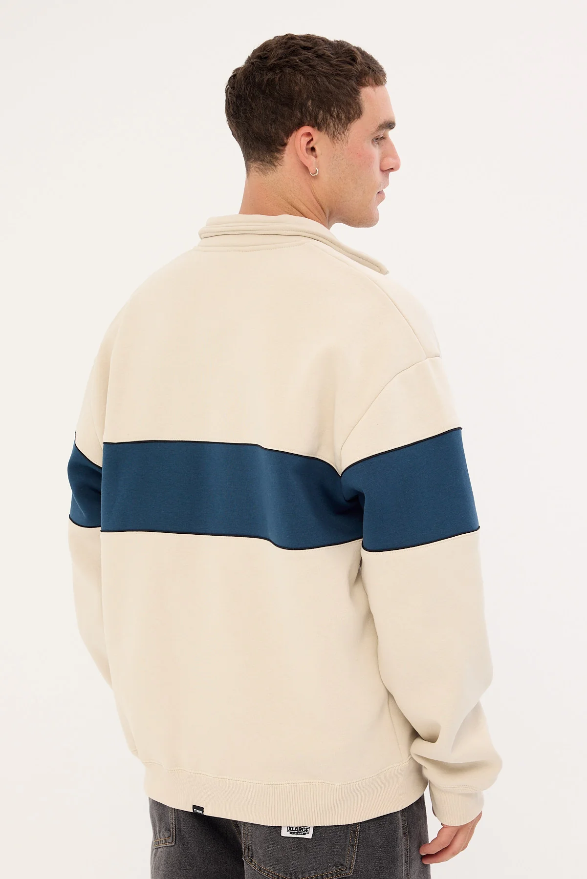 Thrills Between Chaos Calm Quarter Zip Fleece Oatmeal - Image 5