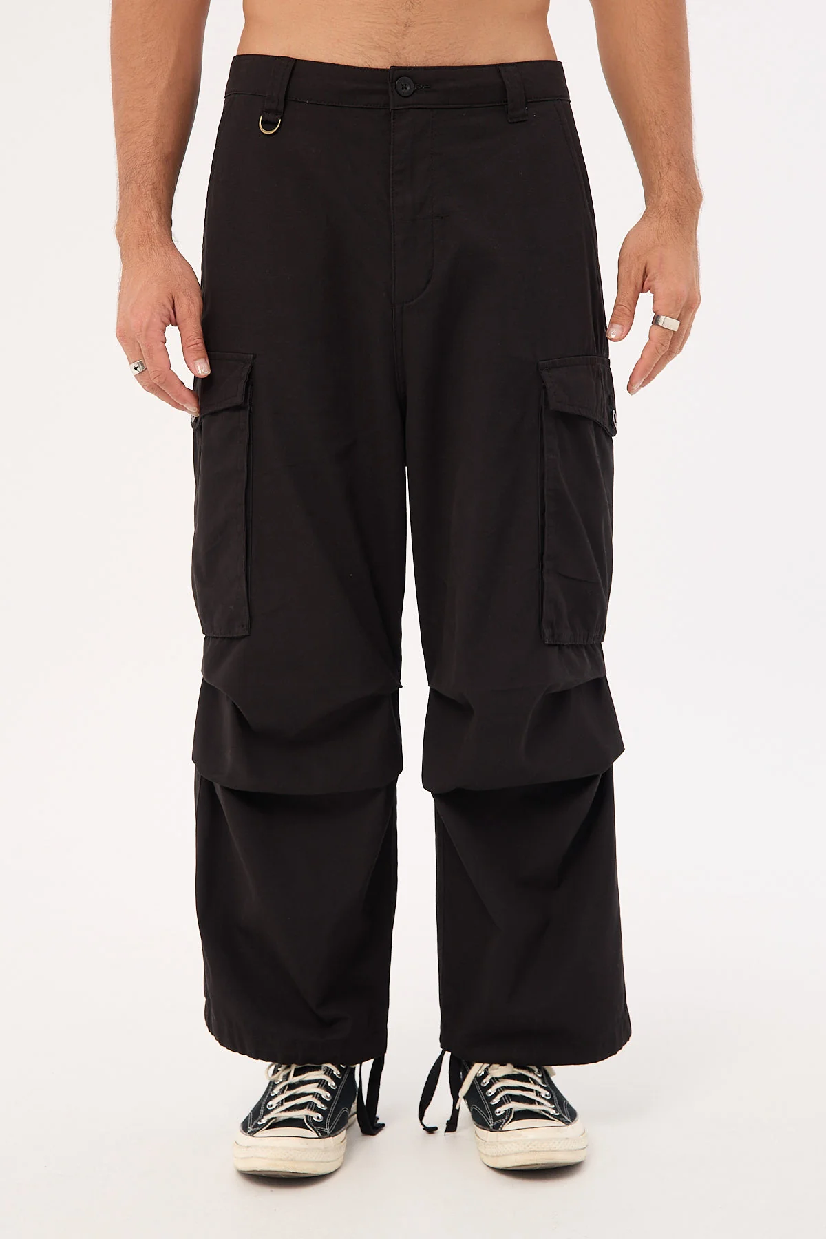 Thrills Big Loose Slacker Cargo Pant Black - Image 10