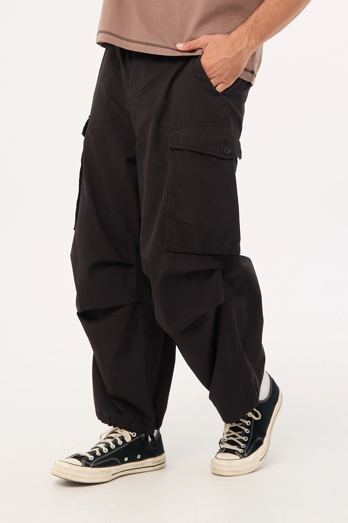 Thrills Big Loose Slacker Cargo Pant Black - Image 6