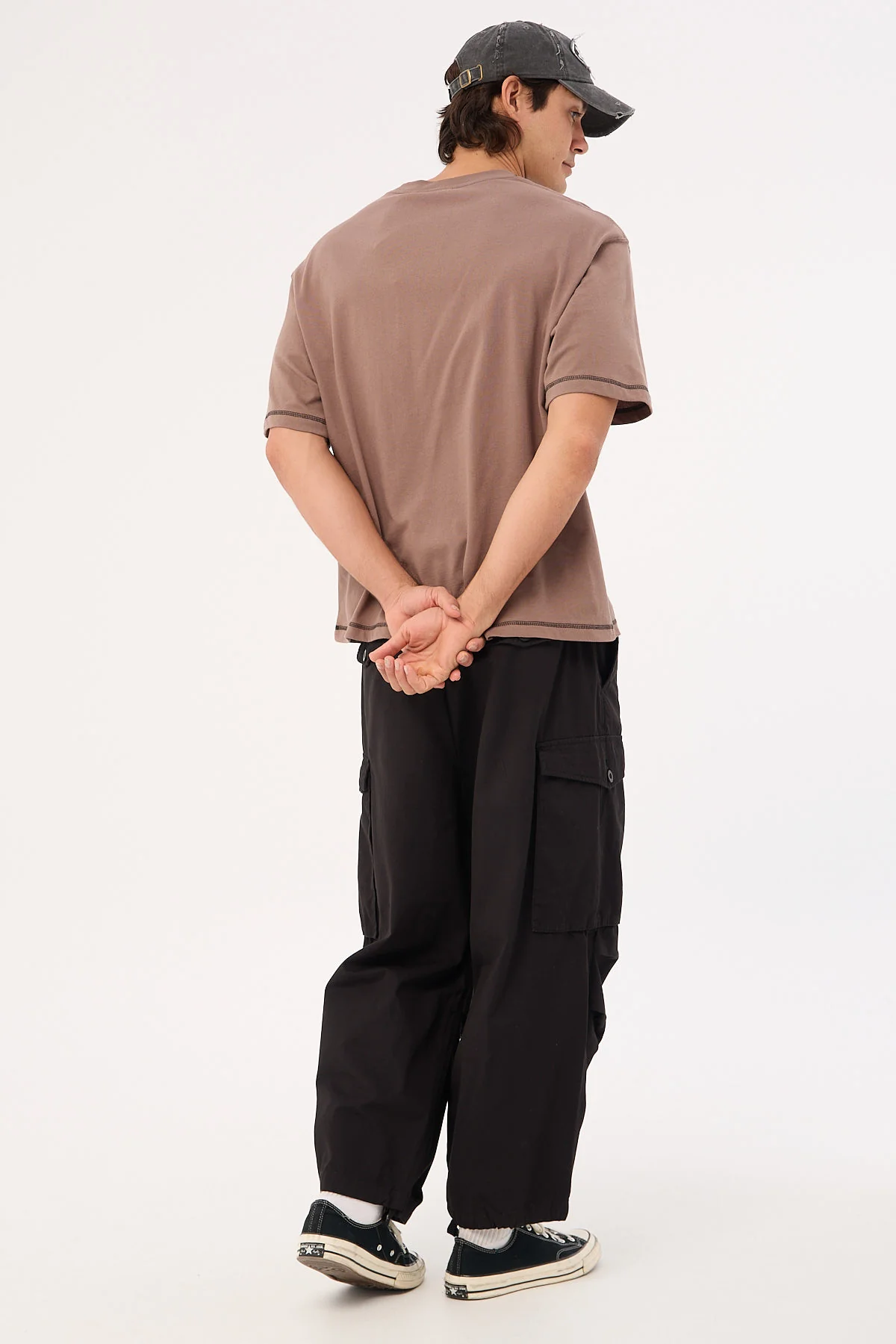 Thrills Big Loose Slacker Cargo Pant Black - Image 8