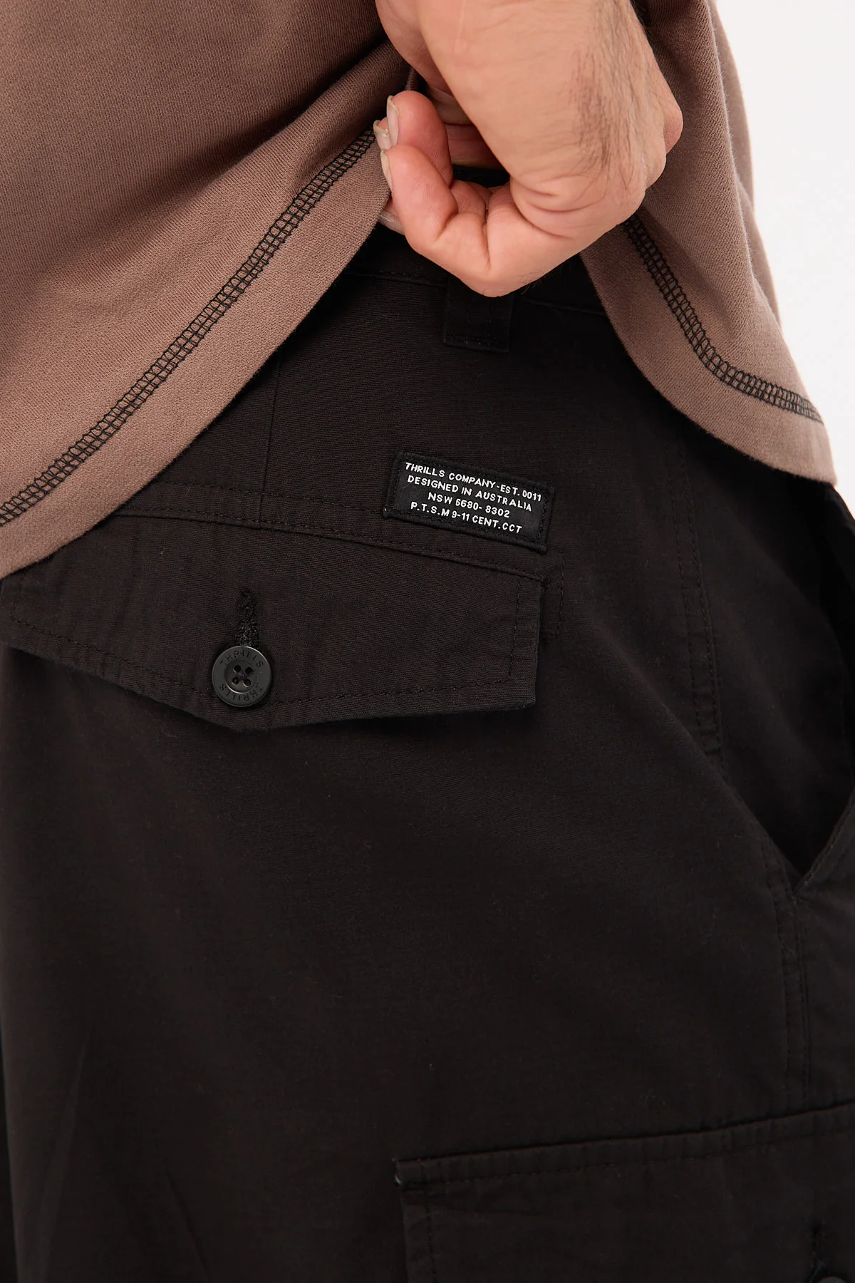 Thrills Big Loose Slacker Cargo Pant Black - Image 9