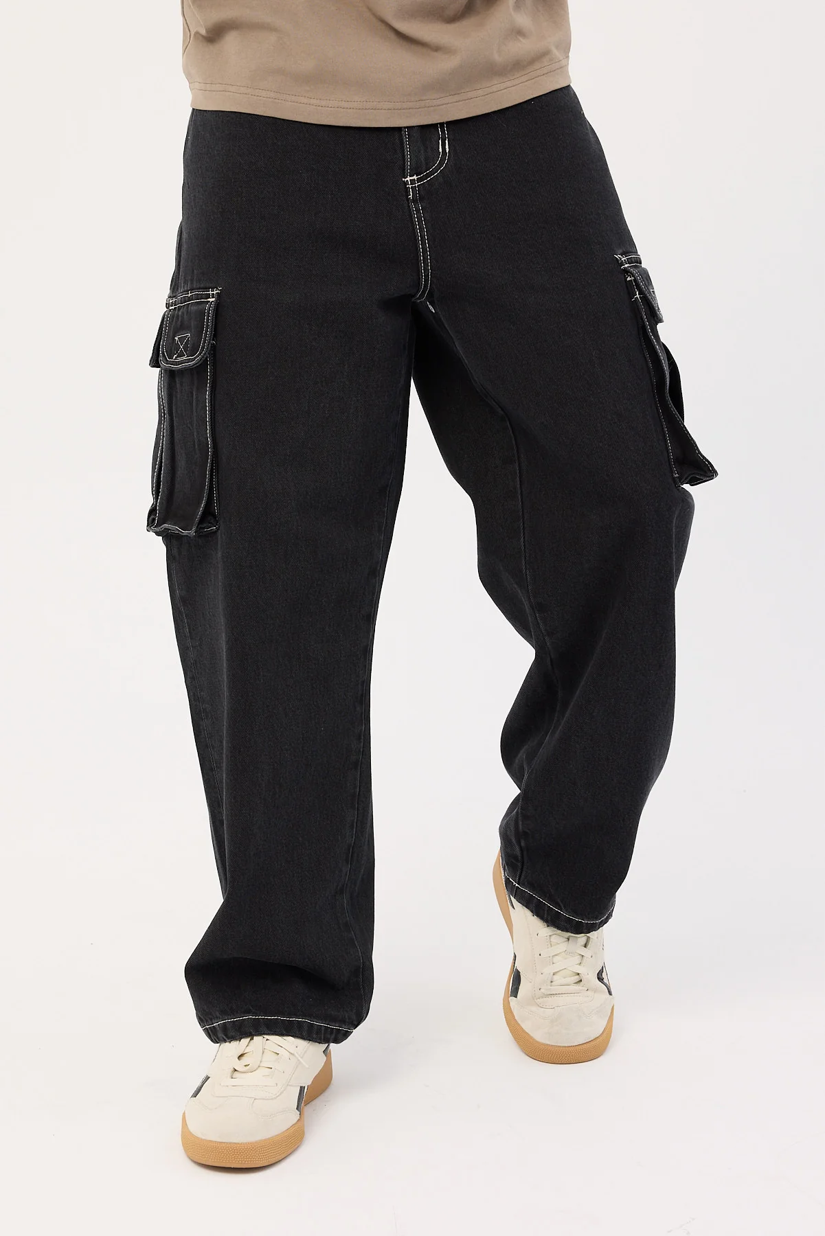 Thrills Big Slacker Denim Cargo Jean Aged Black - Image 2