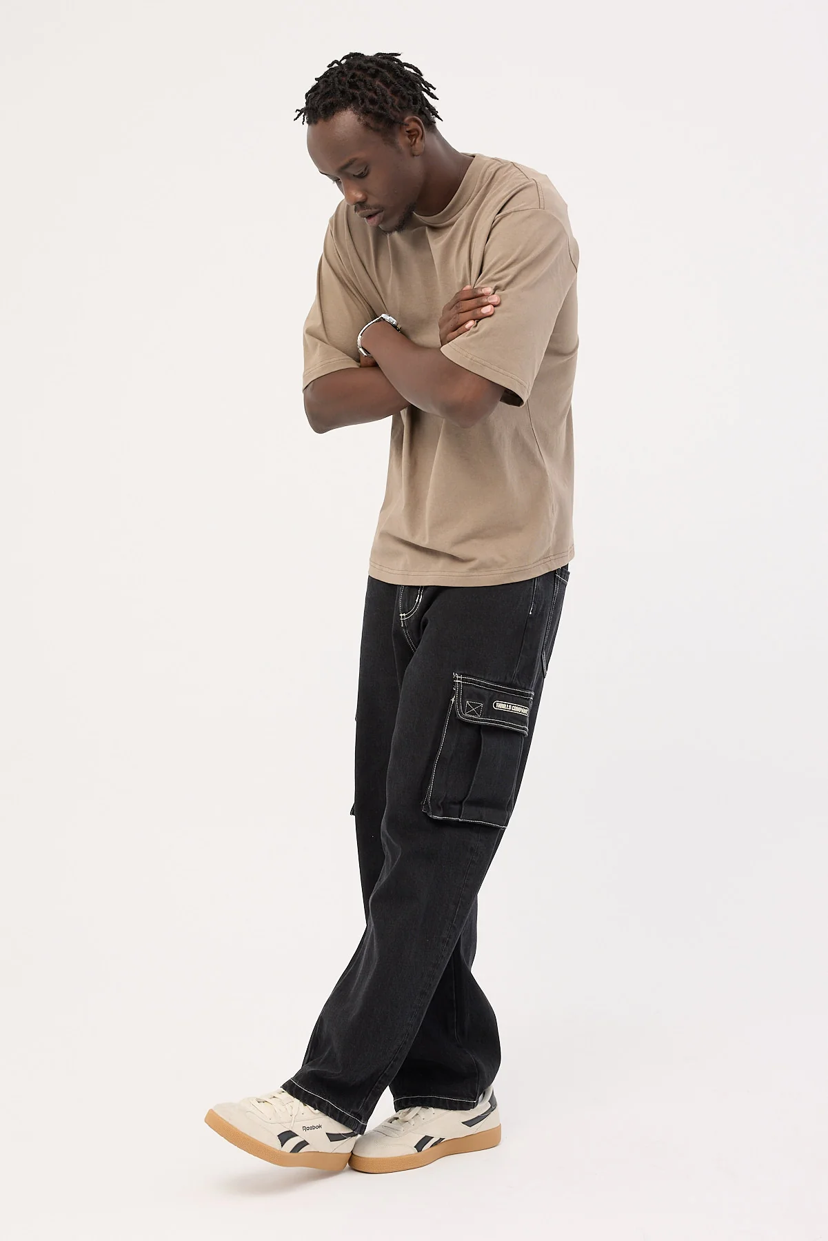 Thrills Big Slacker Denim Cargo Jean Aged Black - Image 3