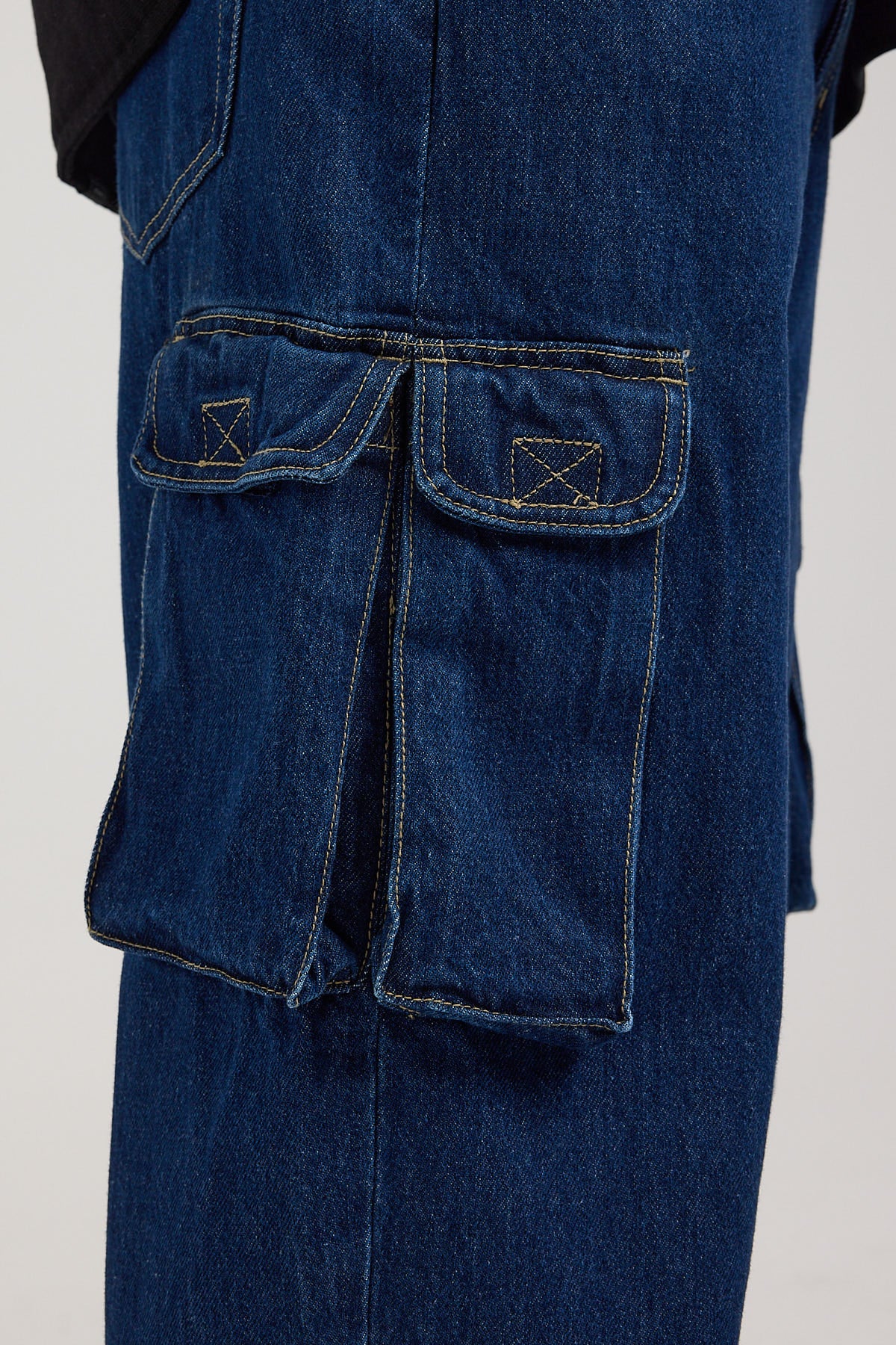 Thrills Big Slacker Denim Cargo Union Blue - Image 4