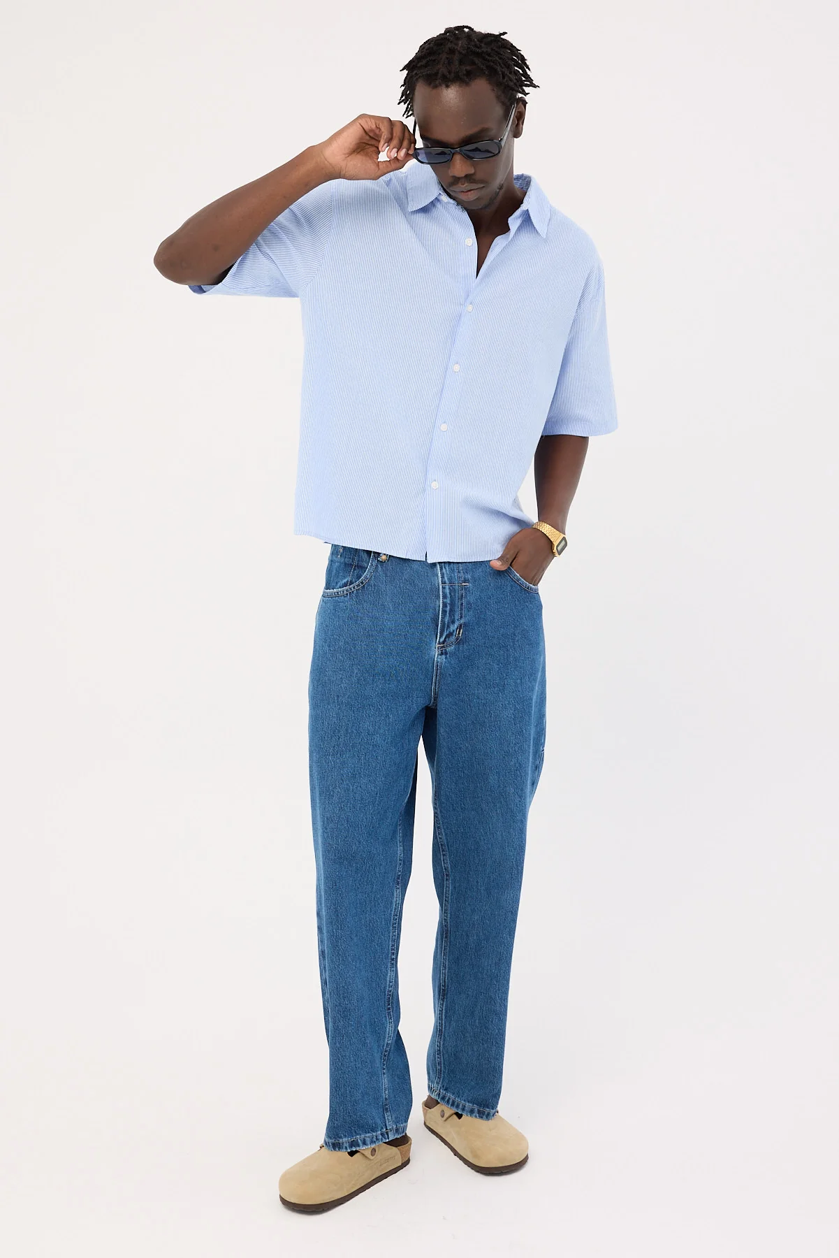 Thrills Big Slacker Denim Jean Vintage Rinse Blue - Image 2