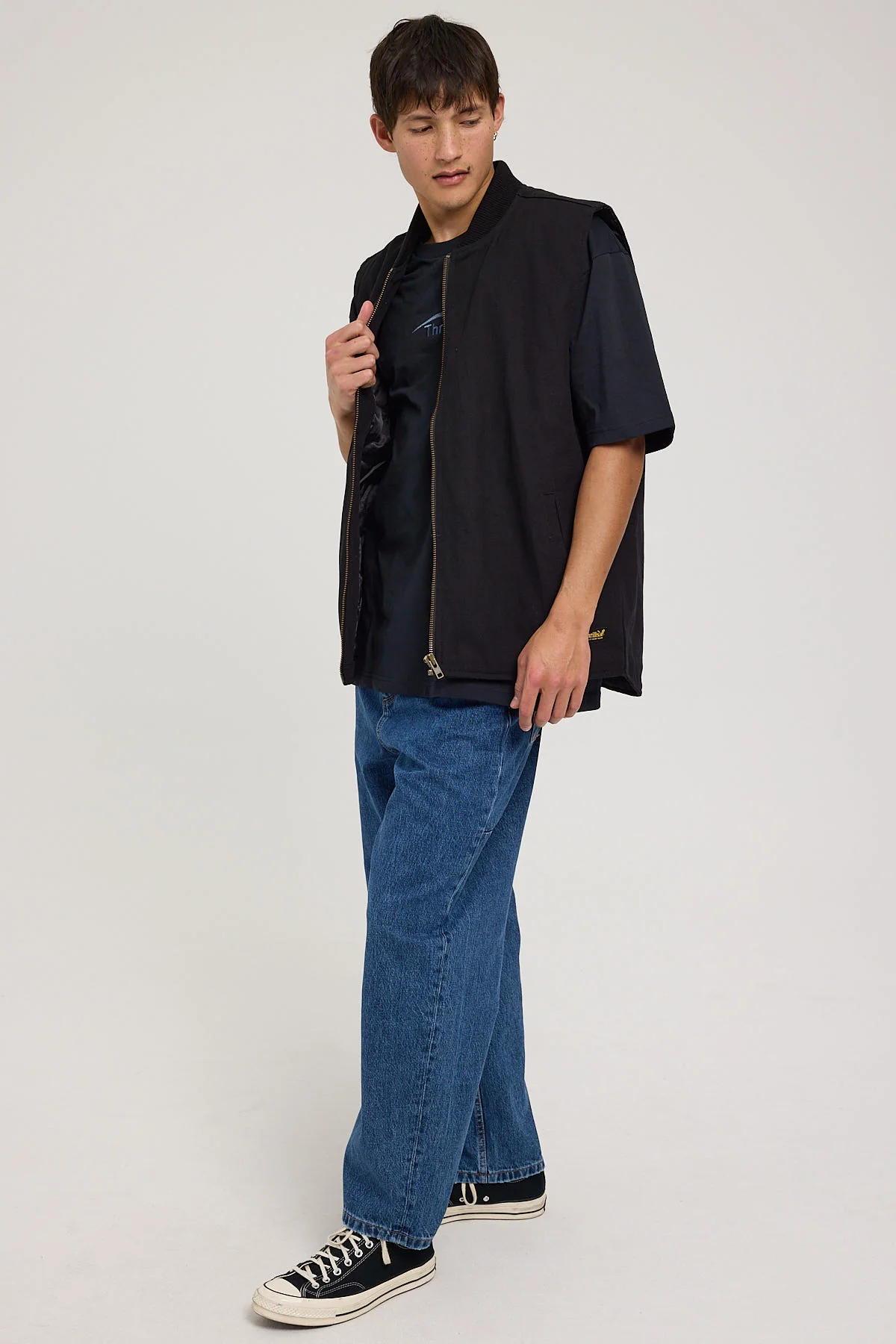 Thrills Big Slacker Wisdom Embro Jean Rinsed Blue - Image 4