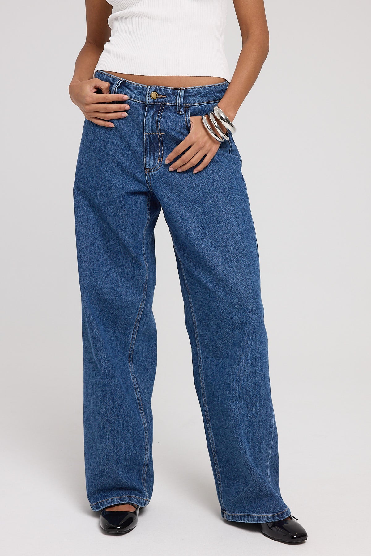Thrills Billie Low Rise Baggy Jean Rinsed Blues - Image 2