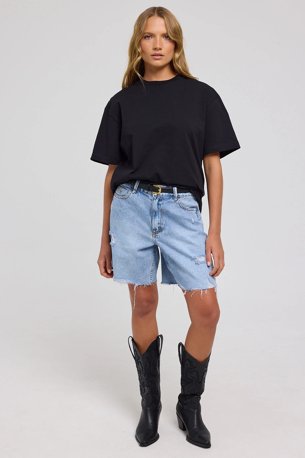 Thrills Billie Low Denim Short Tainted Blue