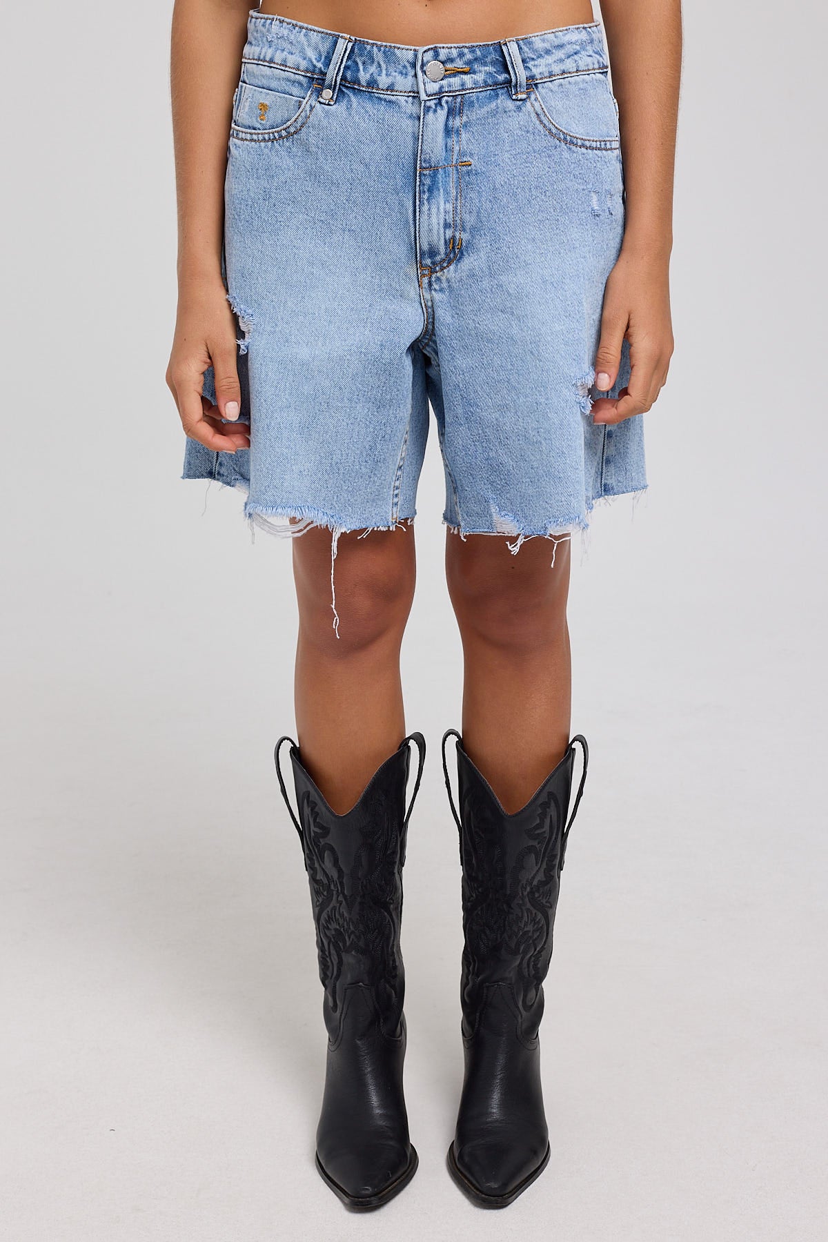 Thrills Billie Low Denim Short Tainted Blue - Image 6