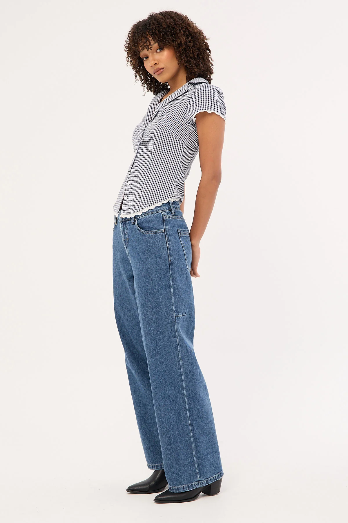 Thrills Billie Low Jean Vintage Rinse Blue - Image 2