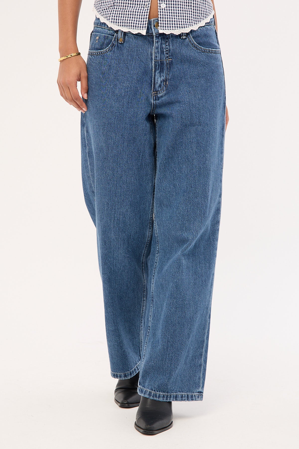 Thrills Billie Low Jean Vintage Rinse Blue - Image 3