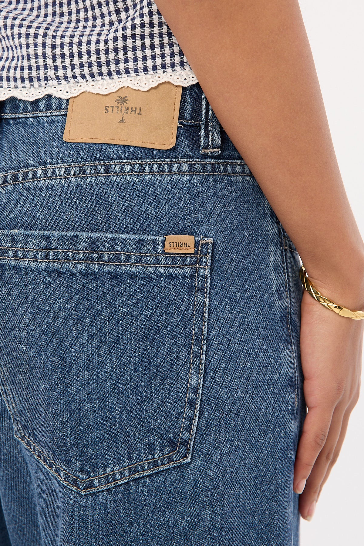 Thrills Billie Low Jean Vintage Rinse Blue - Image 7