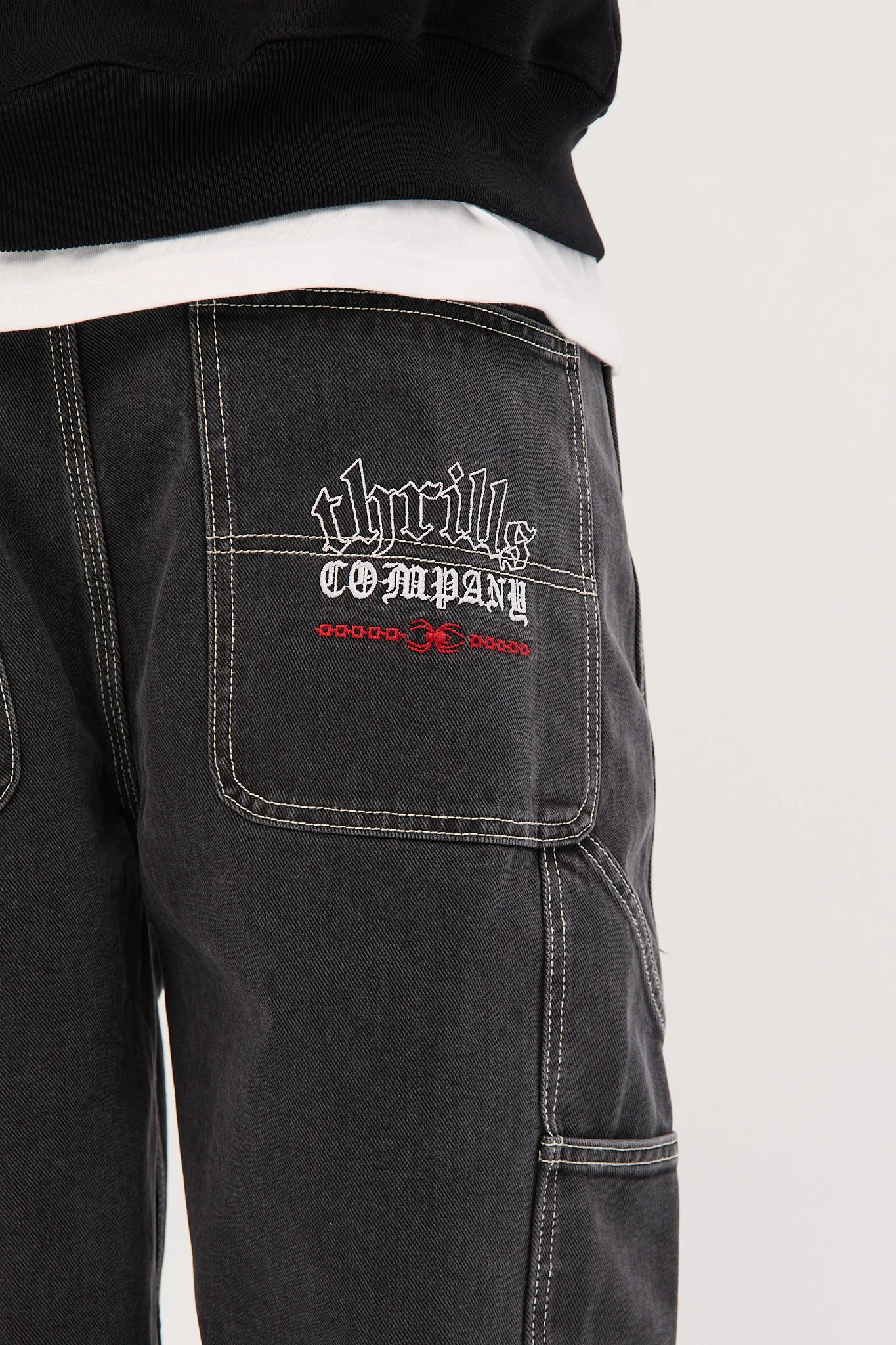 Thrills Bitten Twice Biggest Slacker Carpenter Jean Black Fade - Image 6