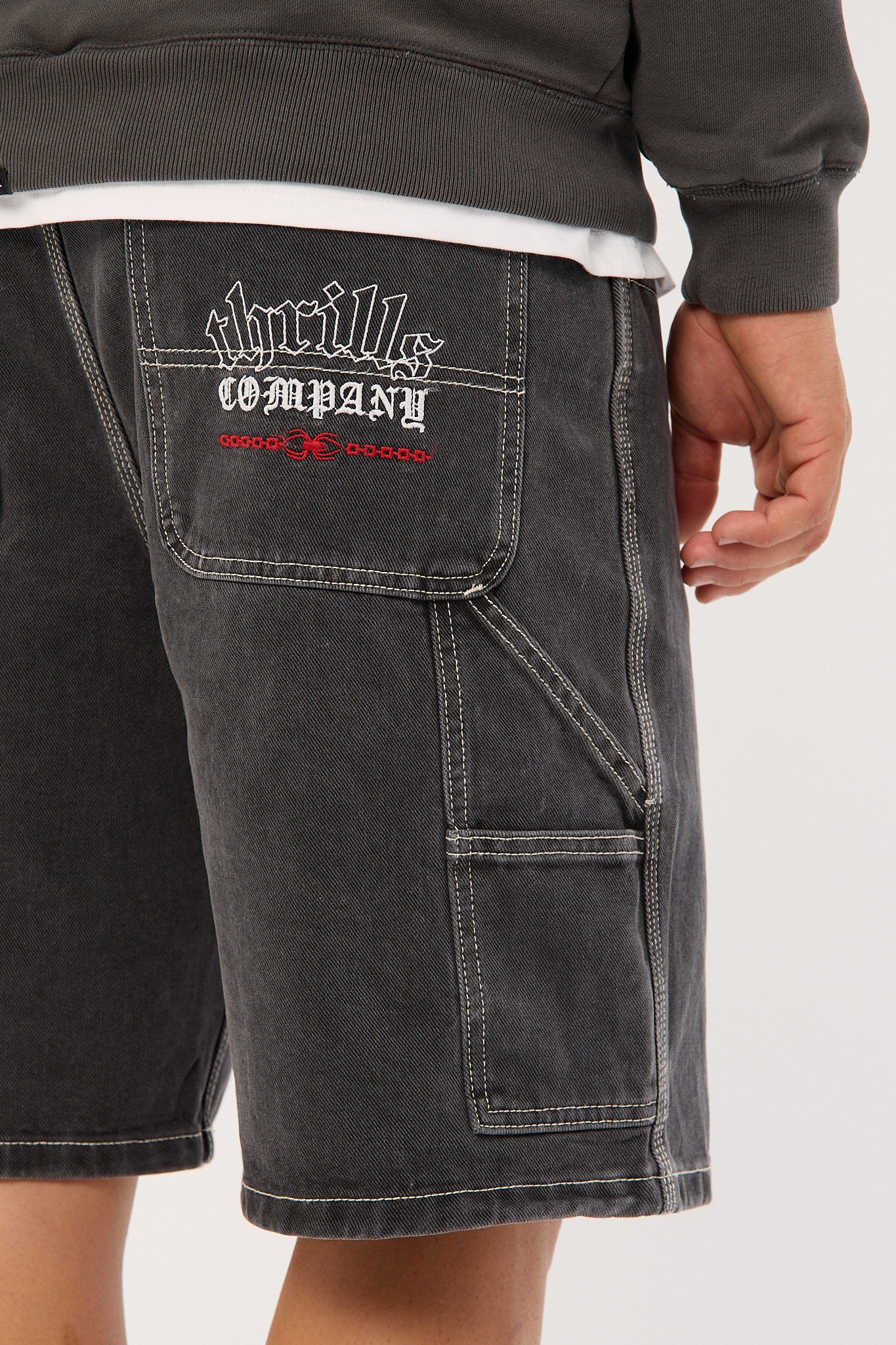 Thrills Bitten Twice Biggest Slacker Carpenter Short Black Fade - Image 6