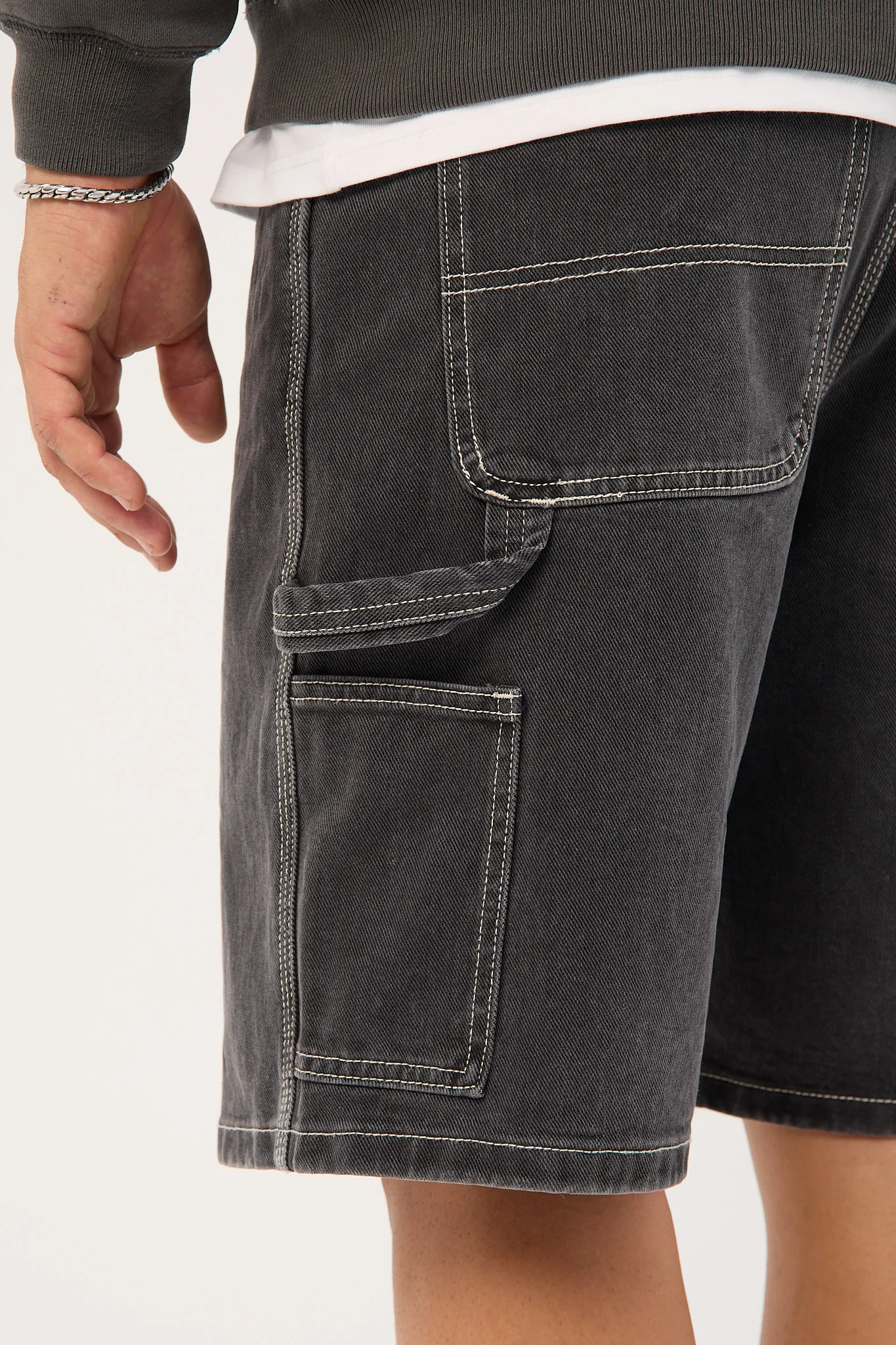 Thrills Bitten Twice Biggest Slacker Carpenter Short Black Fade - Image 7