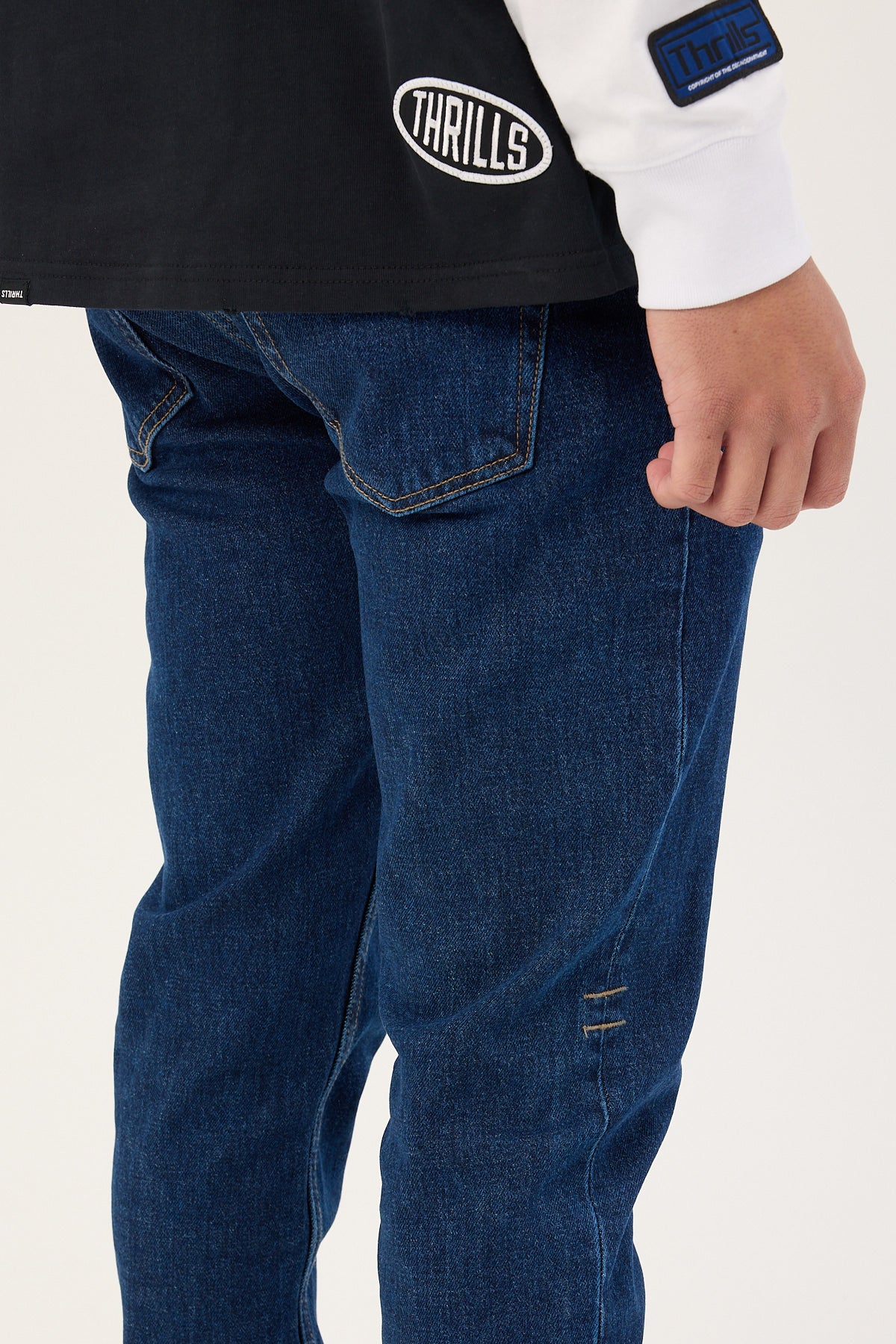 Thrills Bones Denim Jean Dark Rinse Blue - Image 6