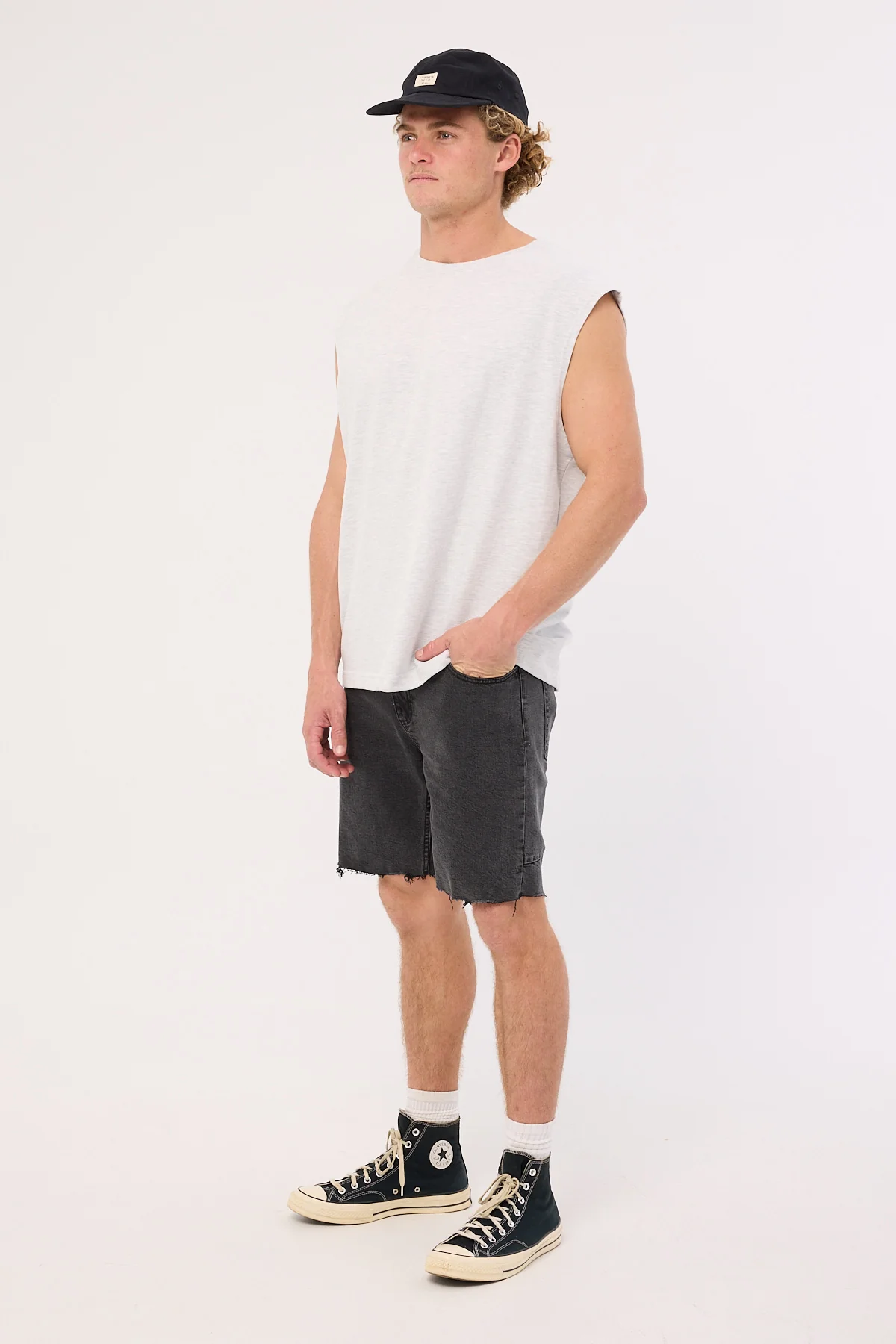 Thrills Bones Denim Short Ash Black - Image 4