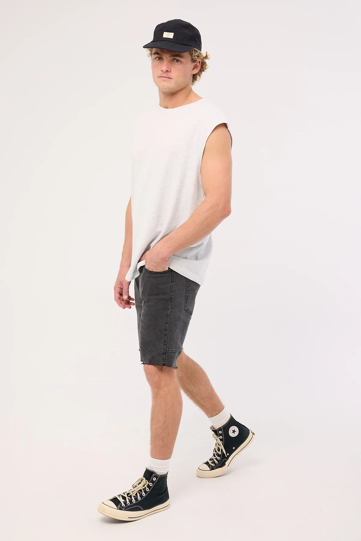 Thrills Bones Denim Short Ash Black - Image 5