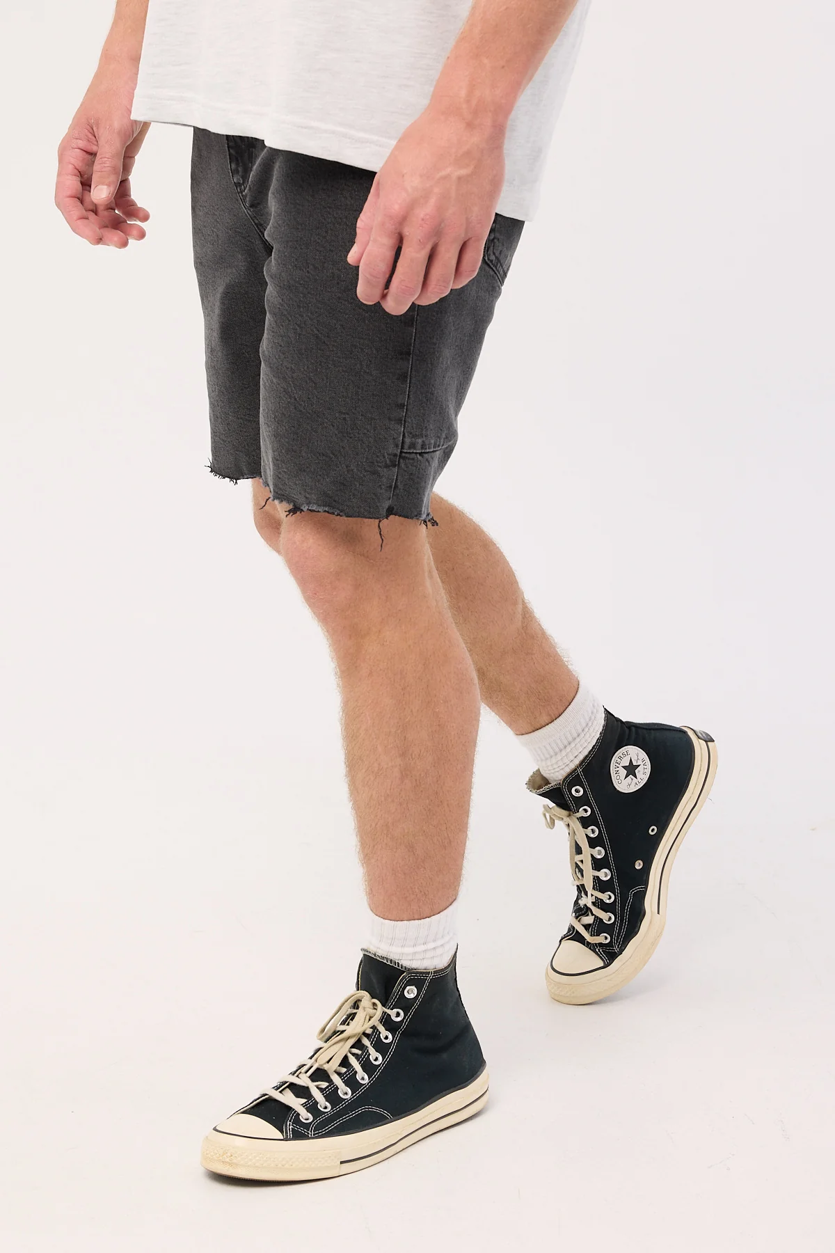 Thrills Bones Denim Short Ash Black - Image 6