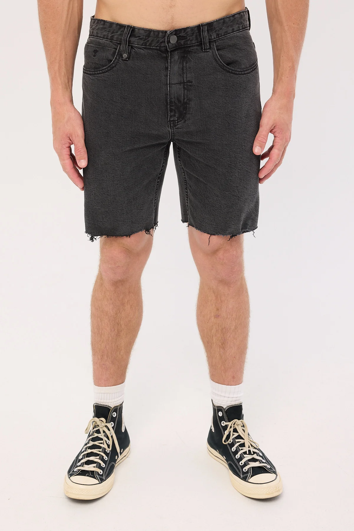 Thrills Bones Denim Short Ash Black - Image 9