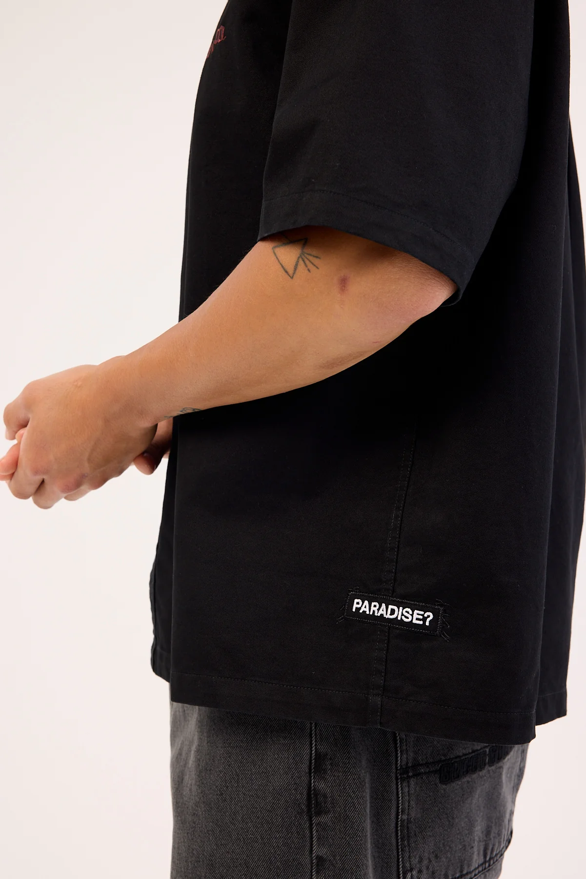 Thrills Box Fit Crop Short Sleeve Shirt Faded Black - Image 7