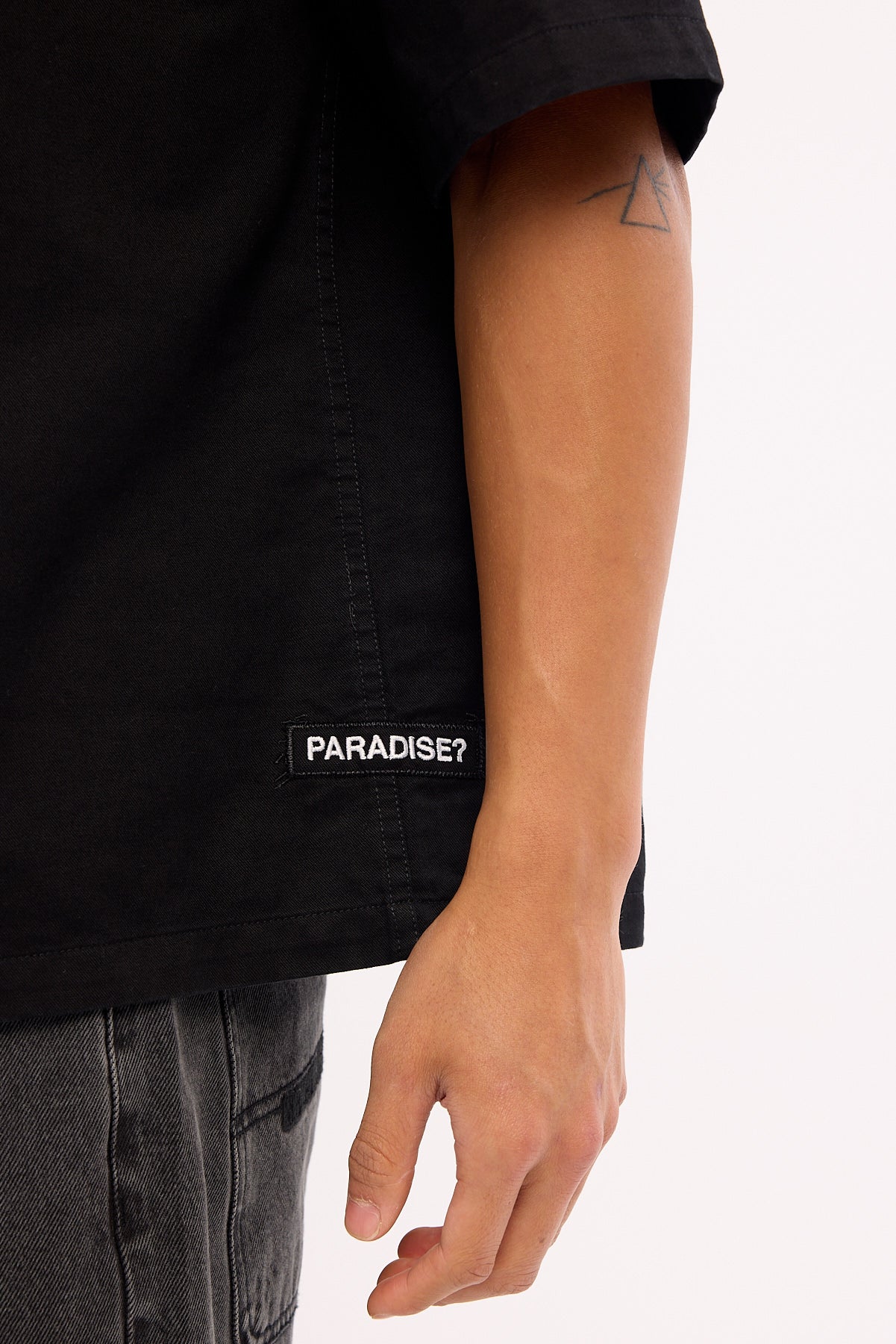 Thrills Box Fit Crop Short Sleeve Shirt Faded Black - Image 8