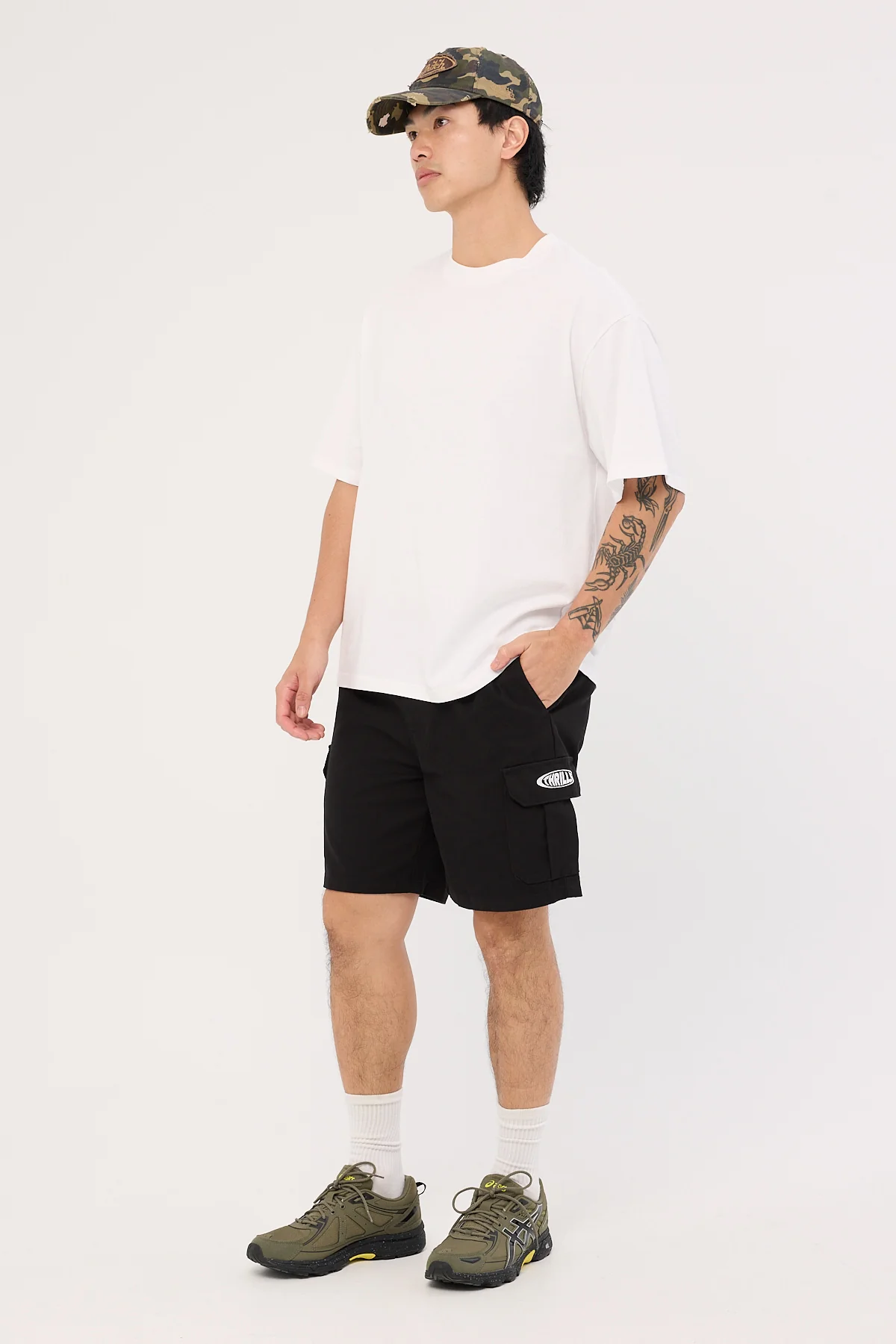 Thrills Bueno Elastic Cargo Short Black
