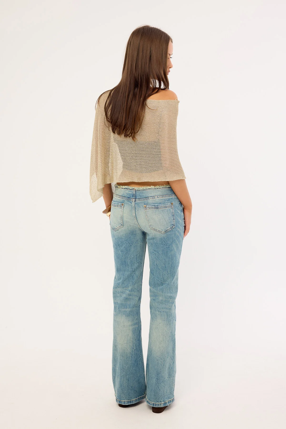 Thrills Cammie Low Rise Lace Up Jean Dirty Crinkle Blue - Image 6