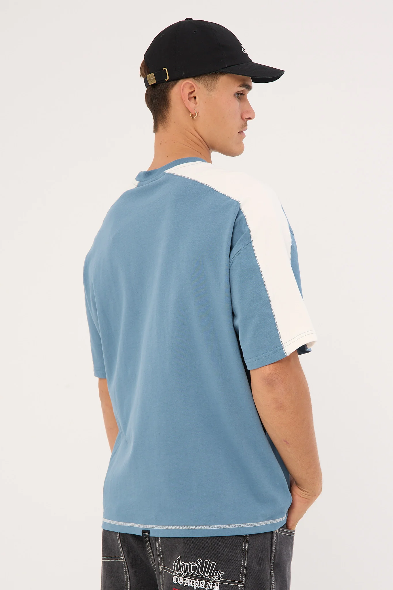 Thrills Campus Box Fit Oversize Tee Smog Blue - Image 5