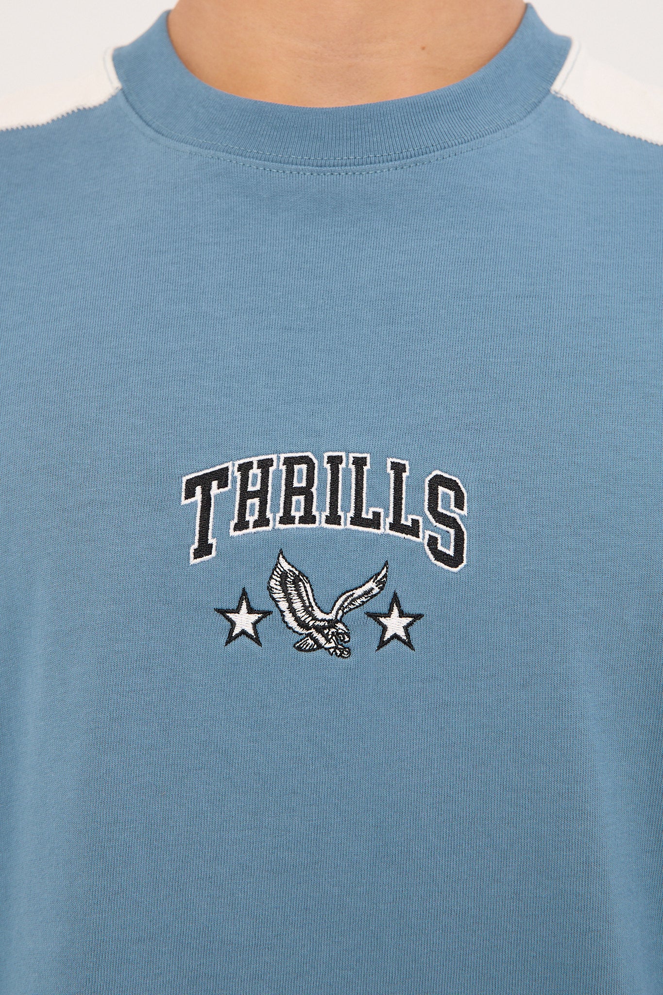 Thrills Campus Box Fit Oversize Tee Smog Blue - Image 6