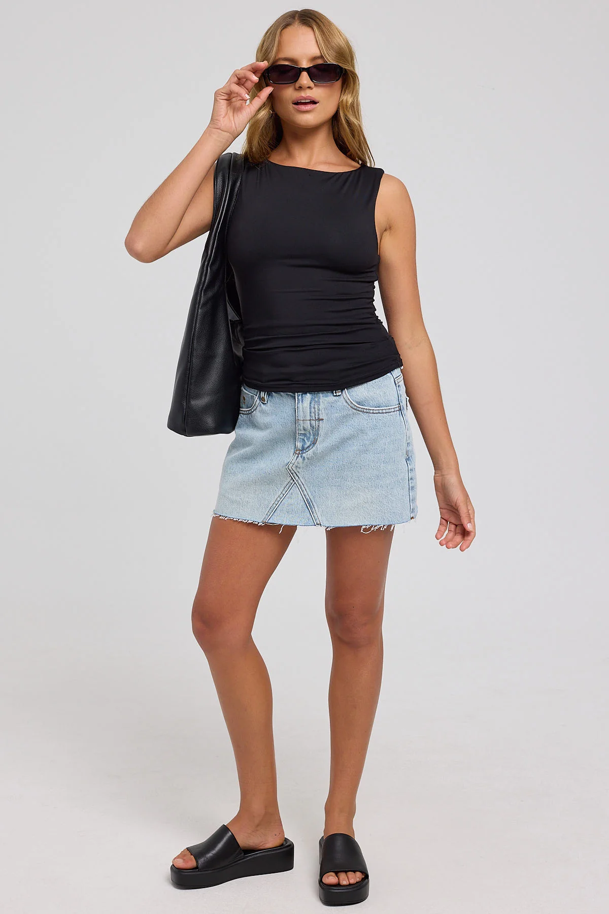 Thrills Candy Denim Skirt Tainted Blue - Image 2