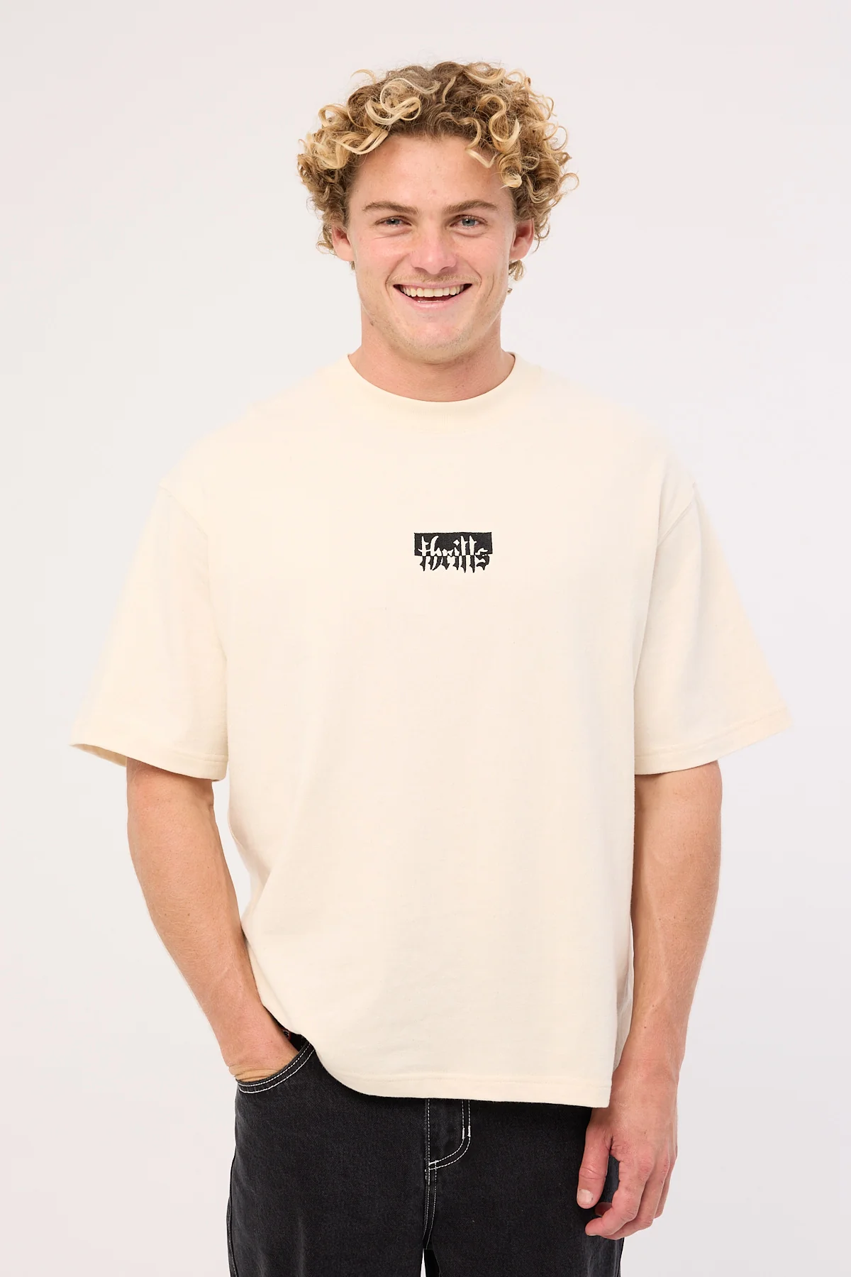 Thrills Cheap Thrills Embro Box Fit Oversize Short Tee Unbleached